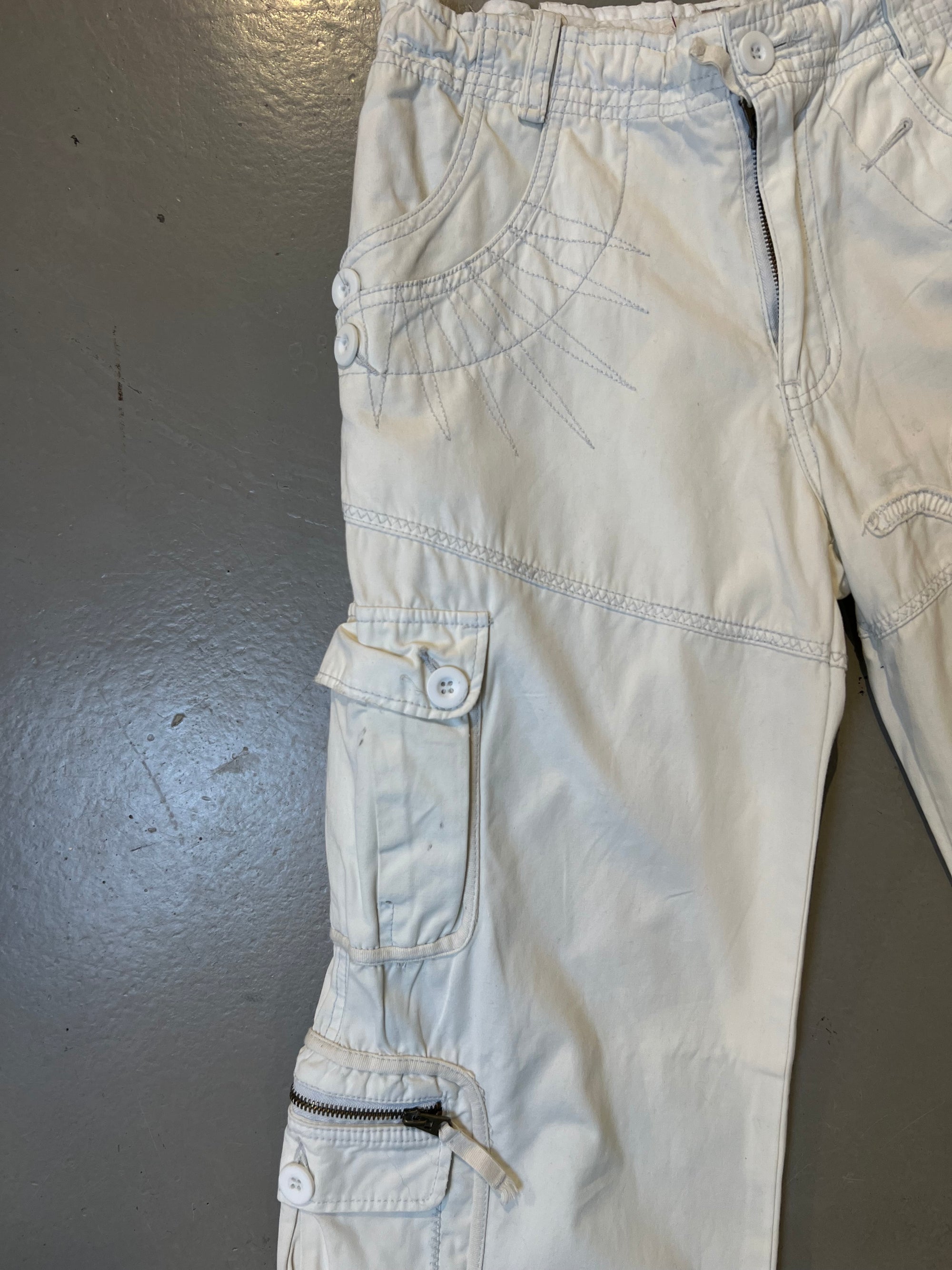 Vintage White Cargo Pants S/M