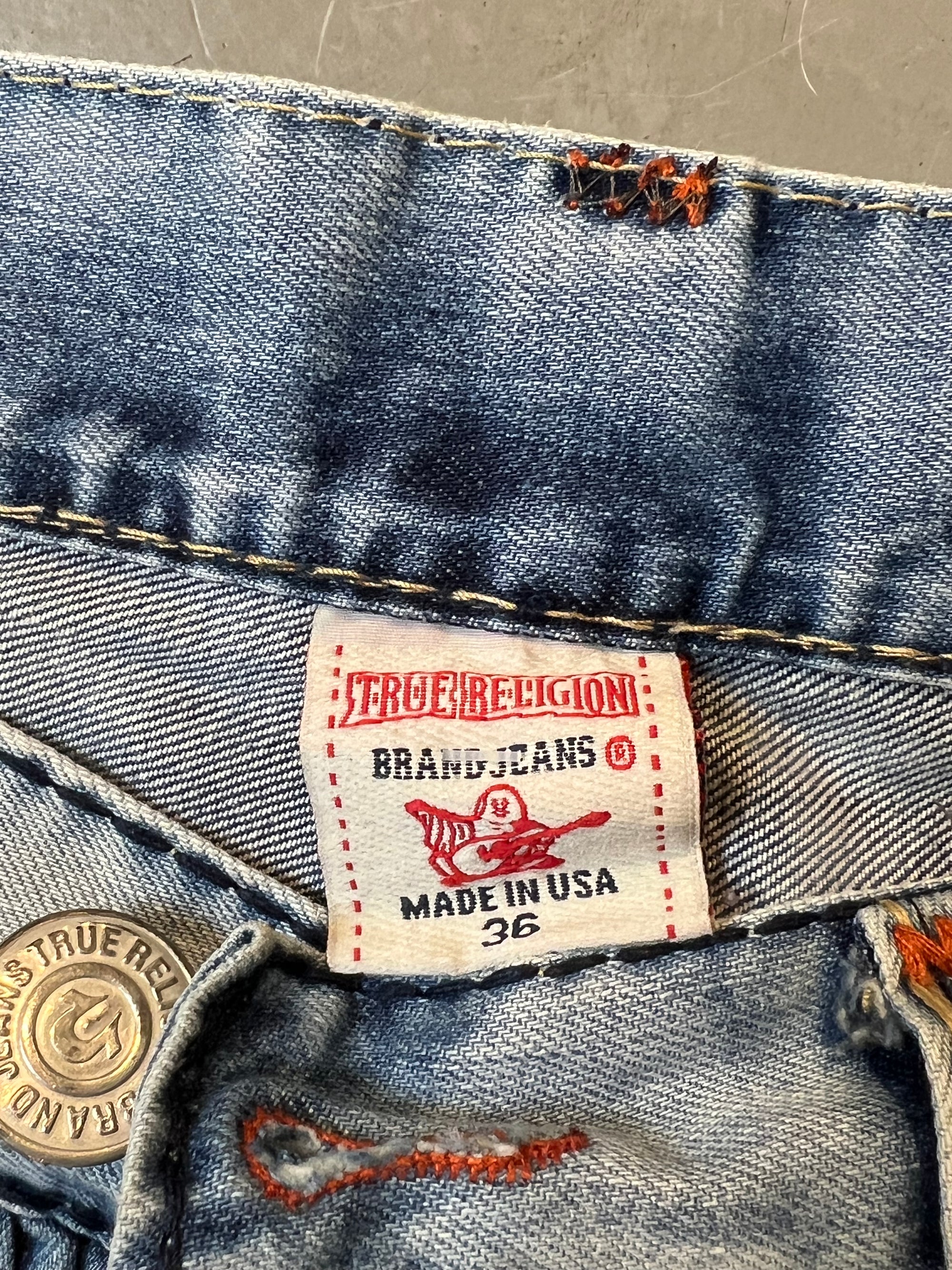 Vintage True Religion Light Blue Ripped Denim L/XL