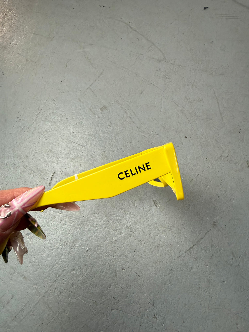 Celine Yellow Rectangle Sunglasses. Unisex. Y2K 2000s Fashion.