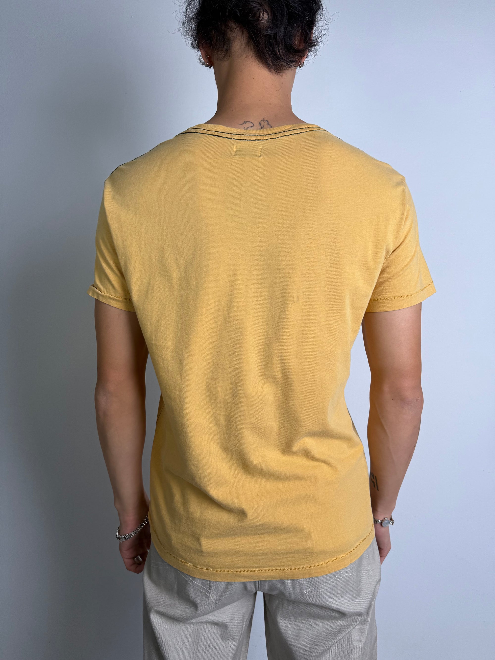 Tragebild von einem Vintage Replay Logo Print T-Shirt von hinten