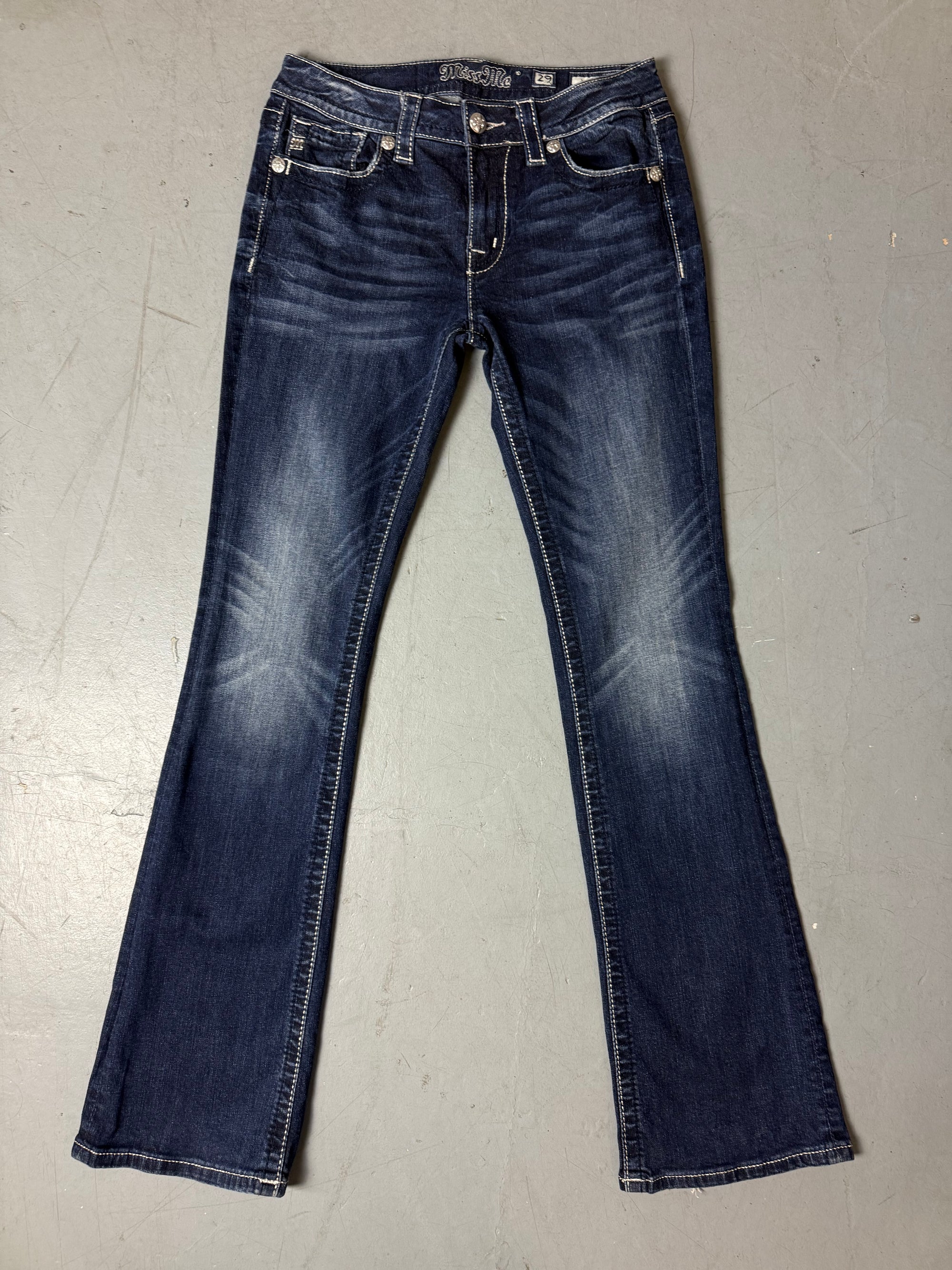 Vintage Miss Me Y2K Dark Blue Bootcut Jeans S/M