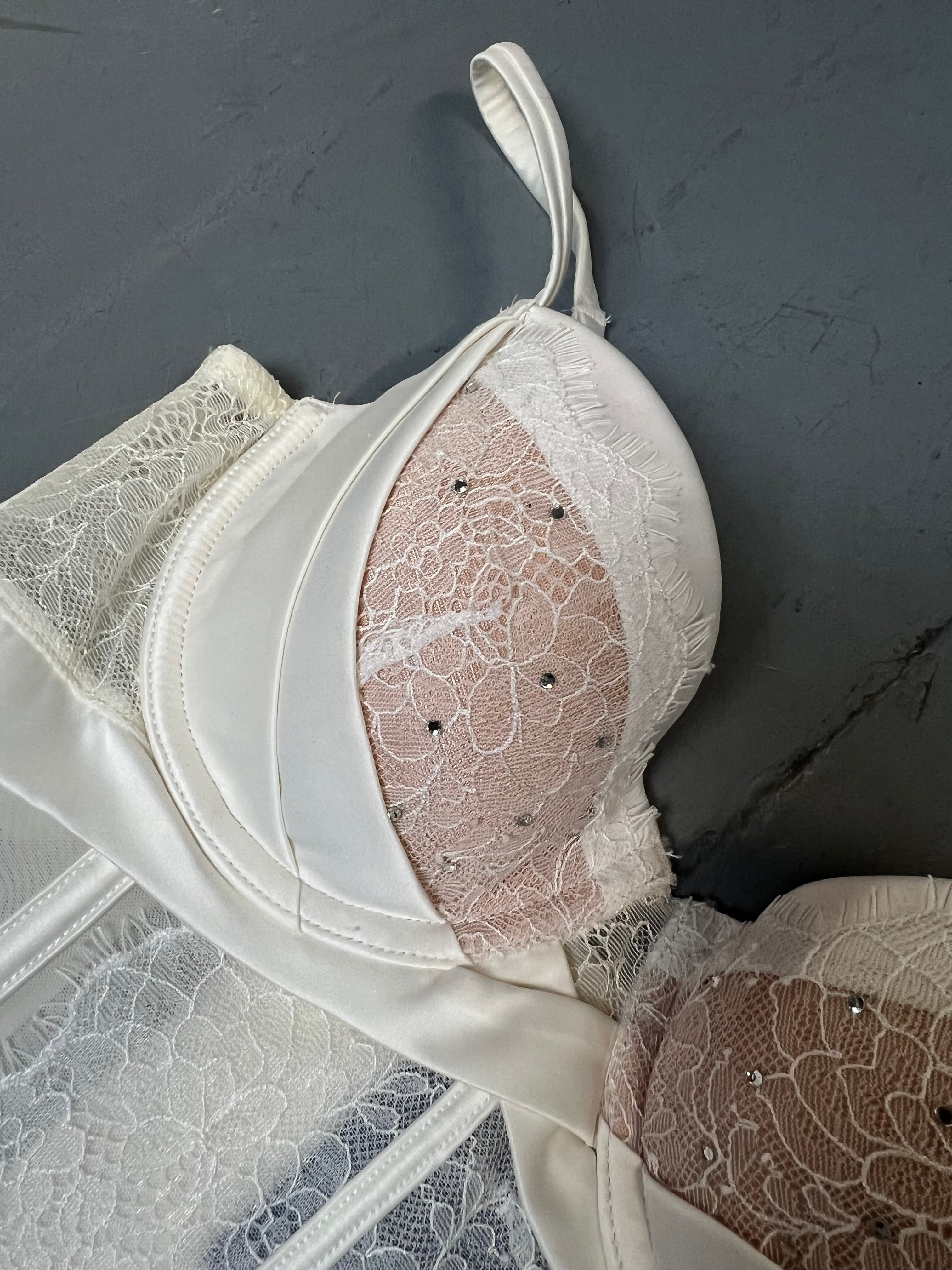 Vintage White Transparent Corsett Top S/M