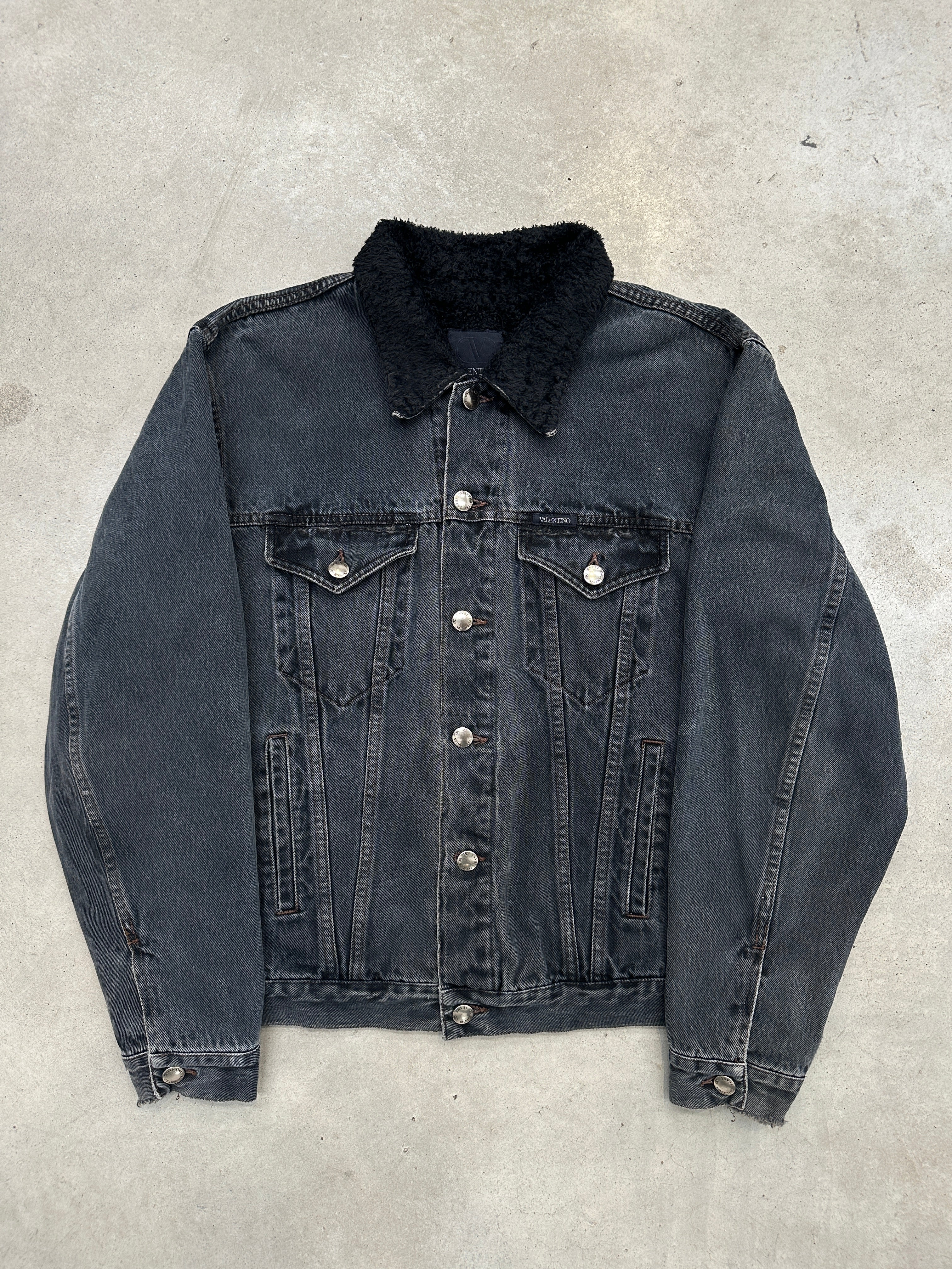 Vintage Valentino Denim Jacket with Teddy Lining L