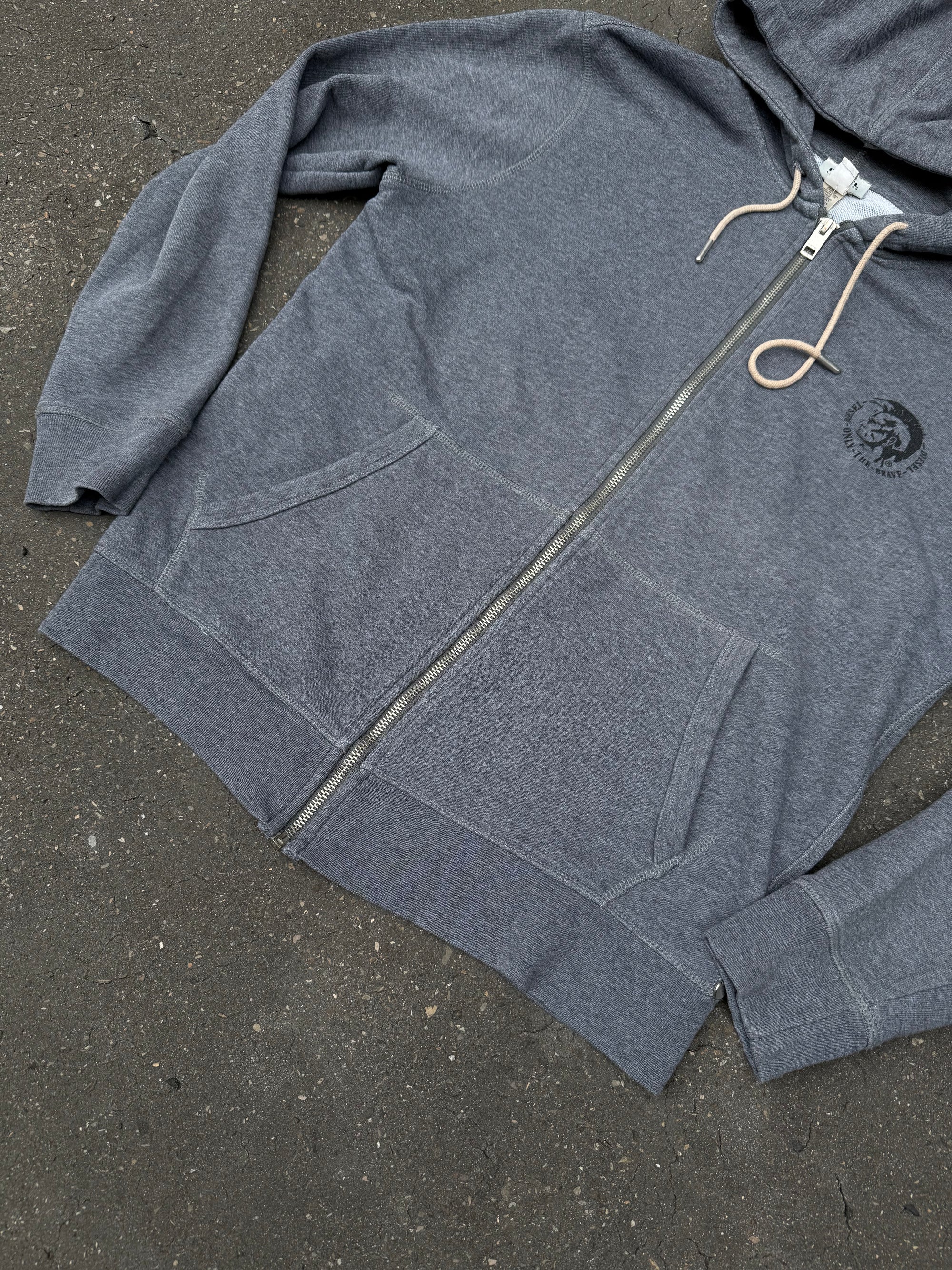 Vintage Diesel Grey Zip Up Hoodie M/L
