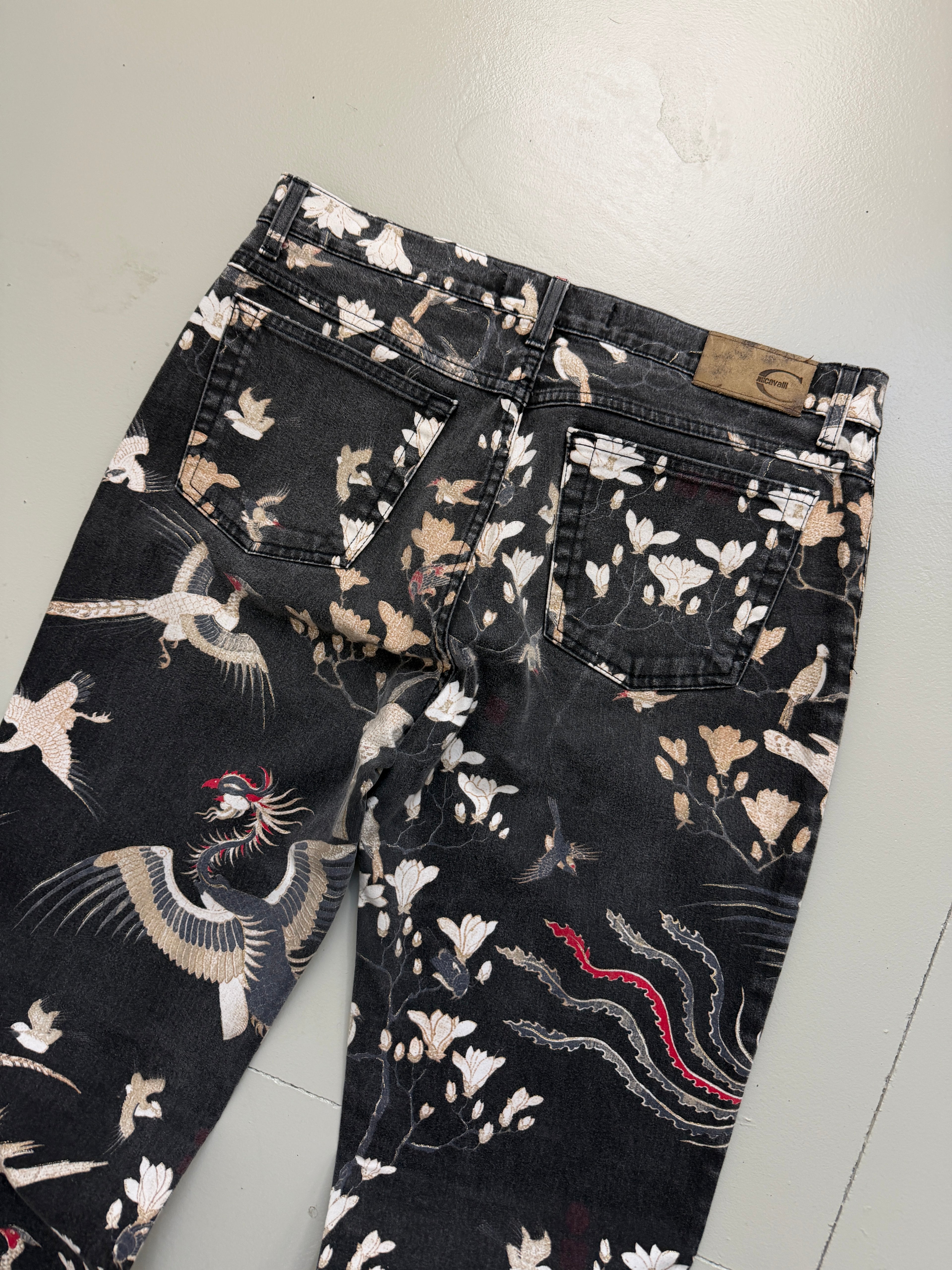 Vintage Printed Cavalli Straight Fit Denim M