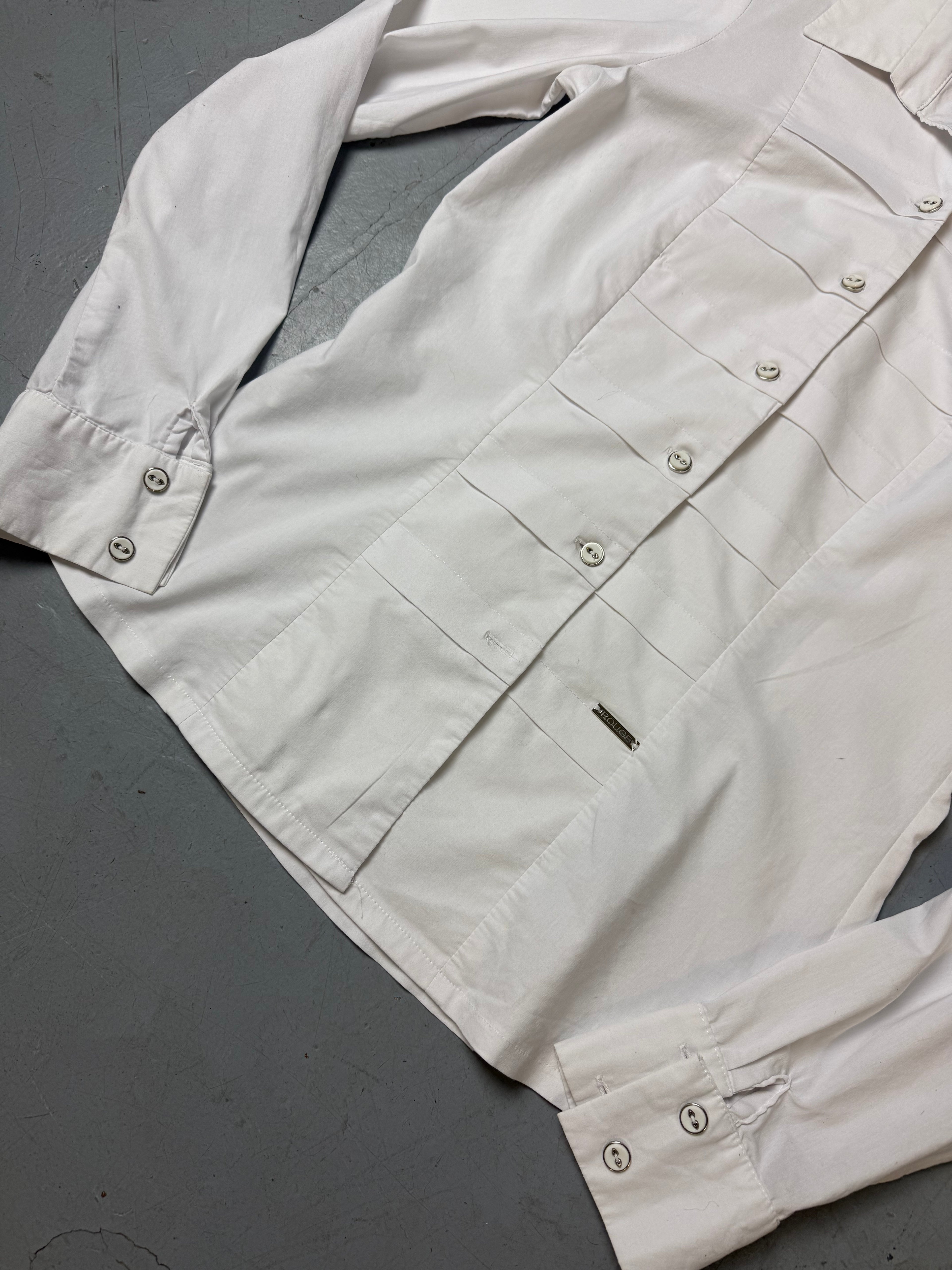 Vintage White Button Up Womens Shirt M