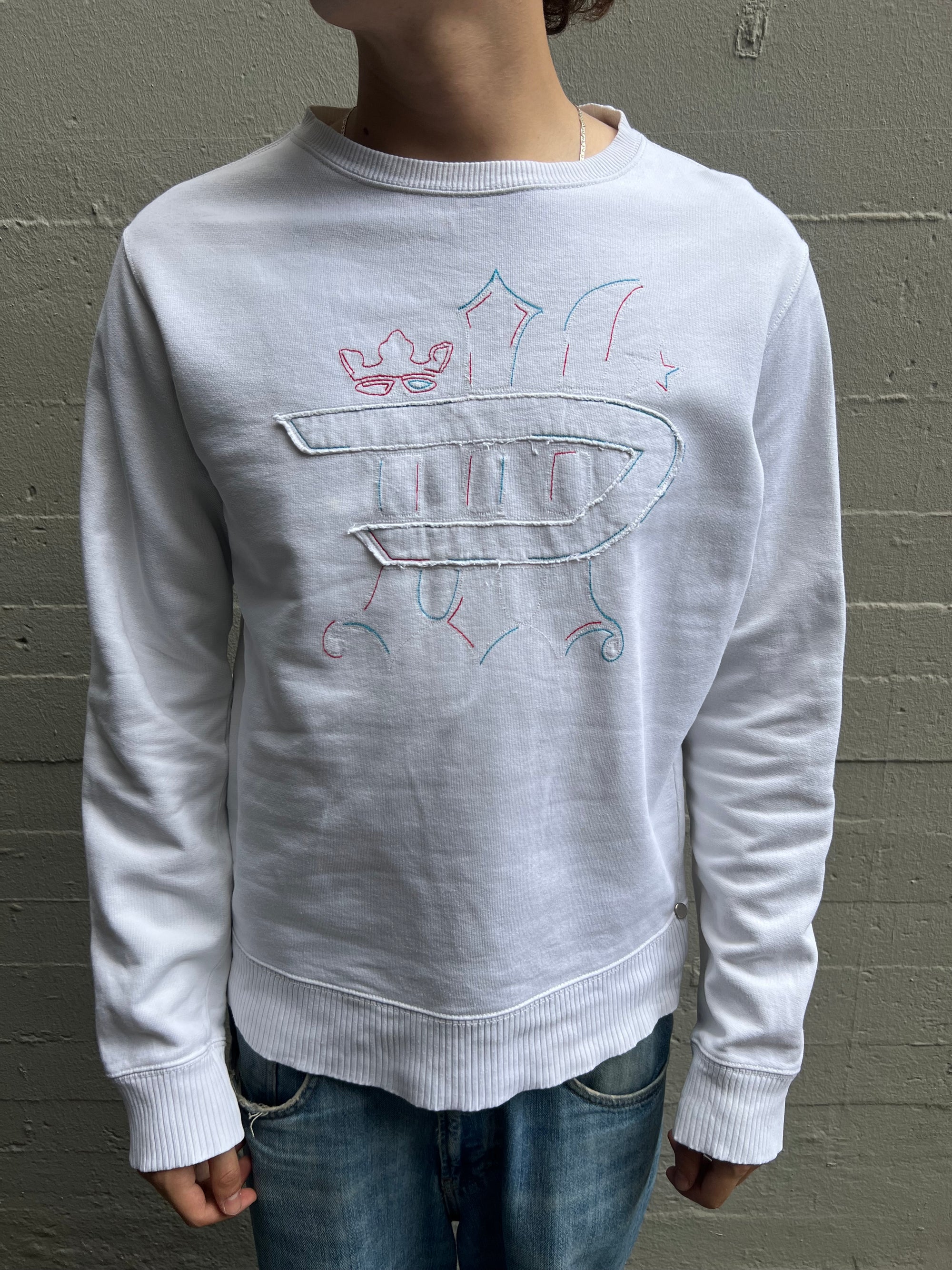 Vintage White Diesel Logo Sweater M/L