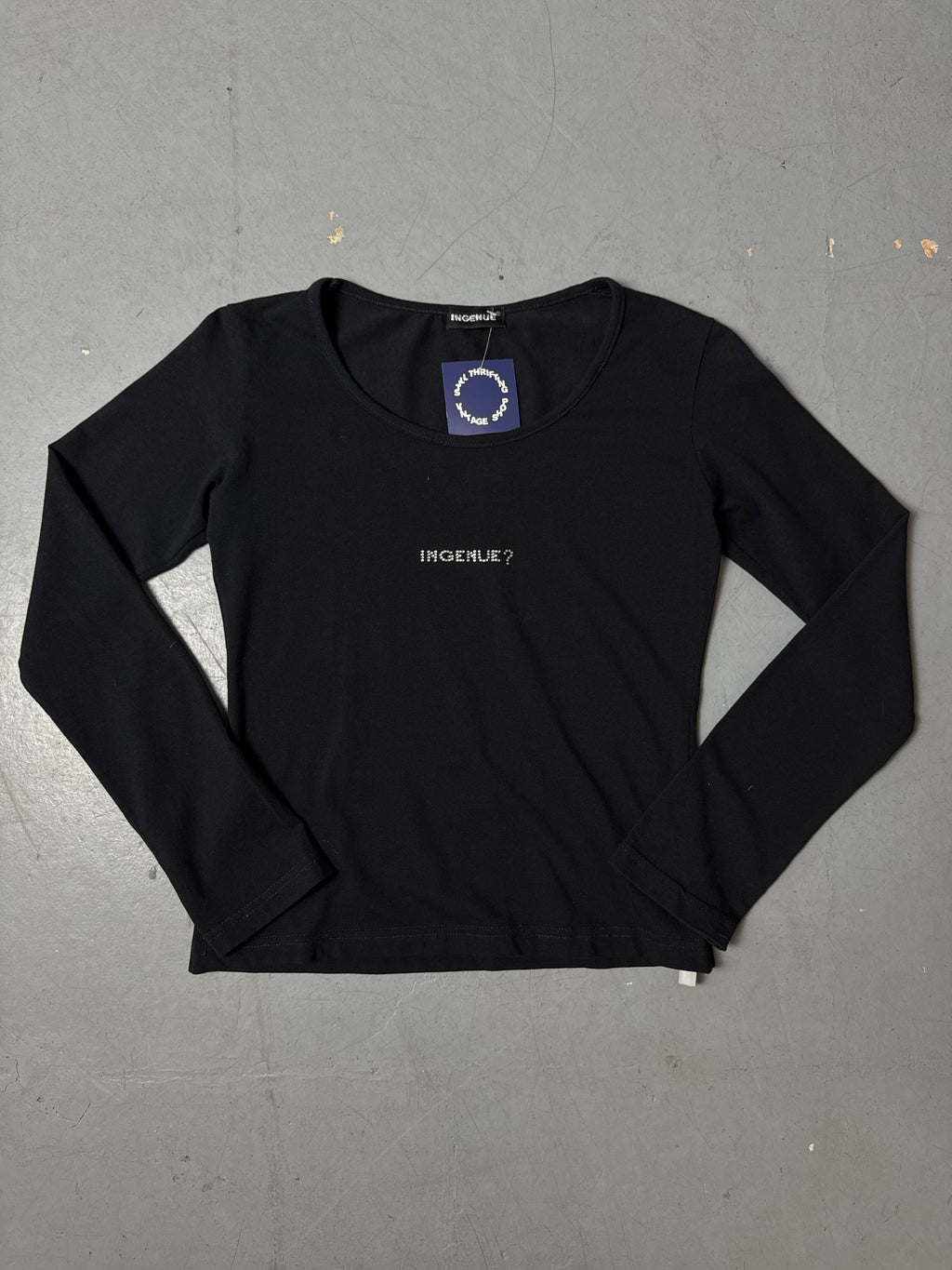 Vintage Ingenue Black Rhinestone Longsleeve S