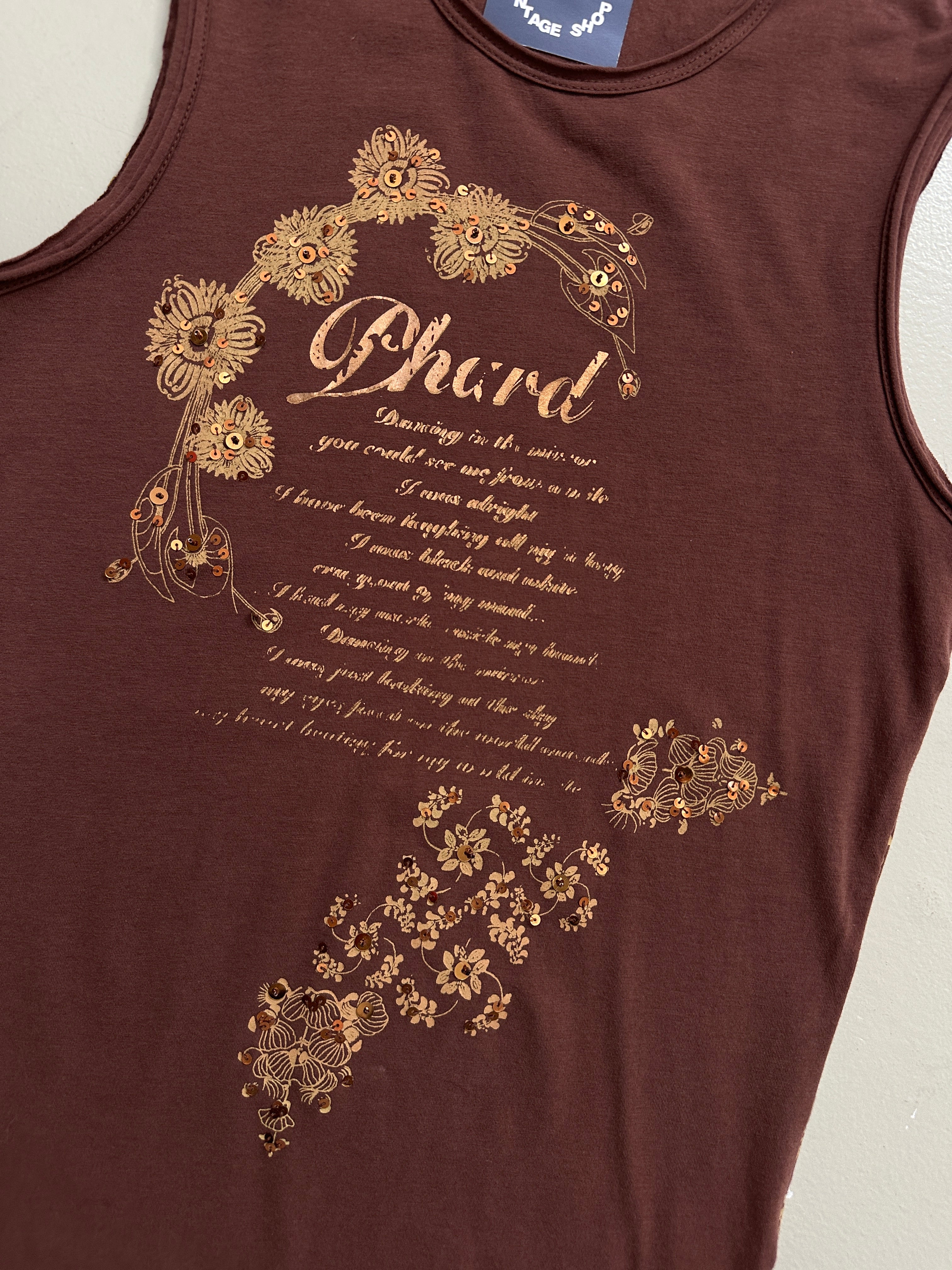 Vintage Phard Brown and Gold Tank Top L