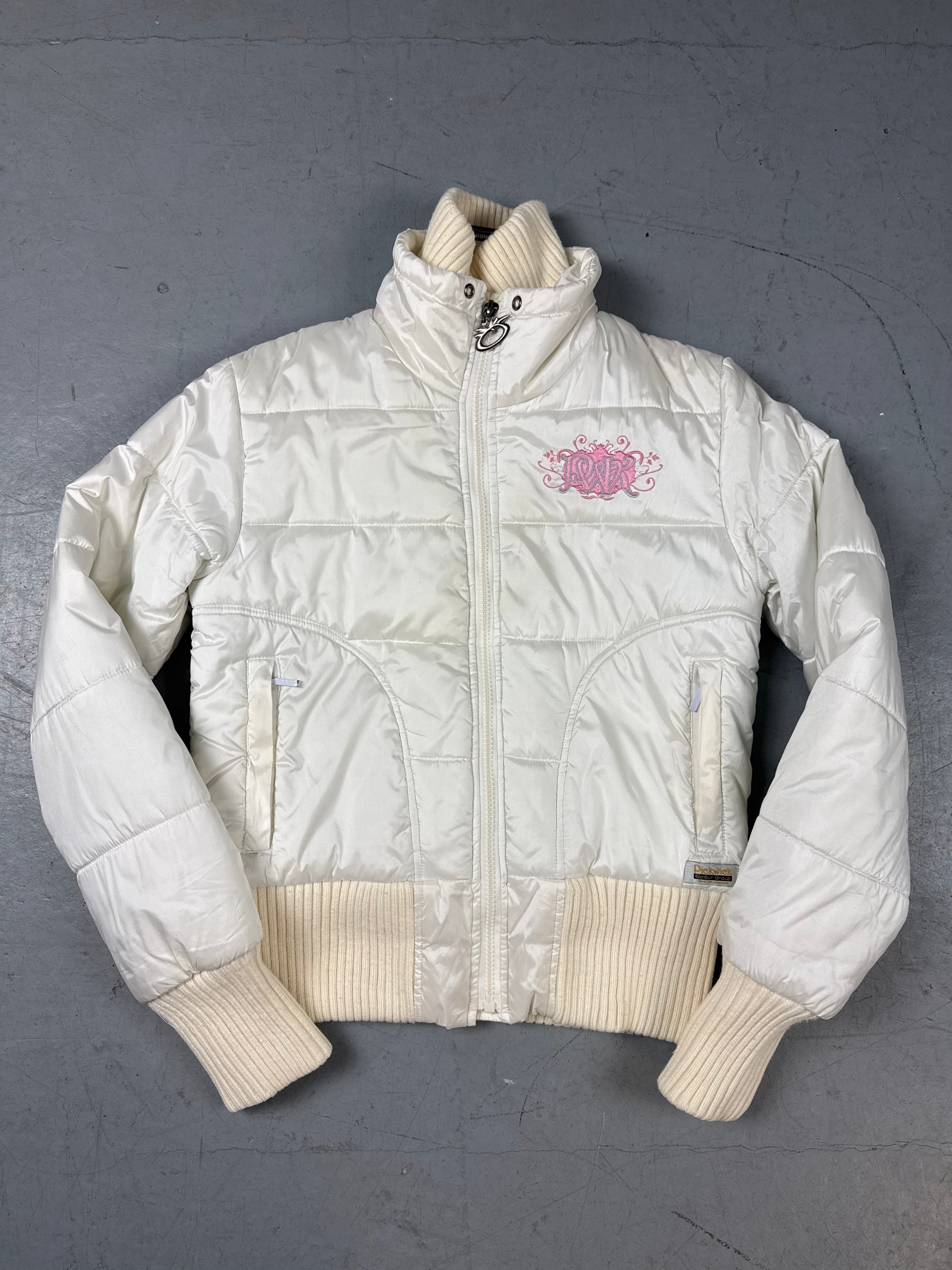 Weiße cropped Winterjacke y2k vintage 