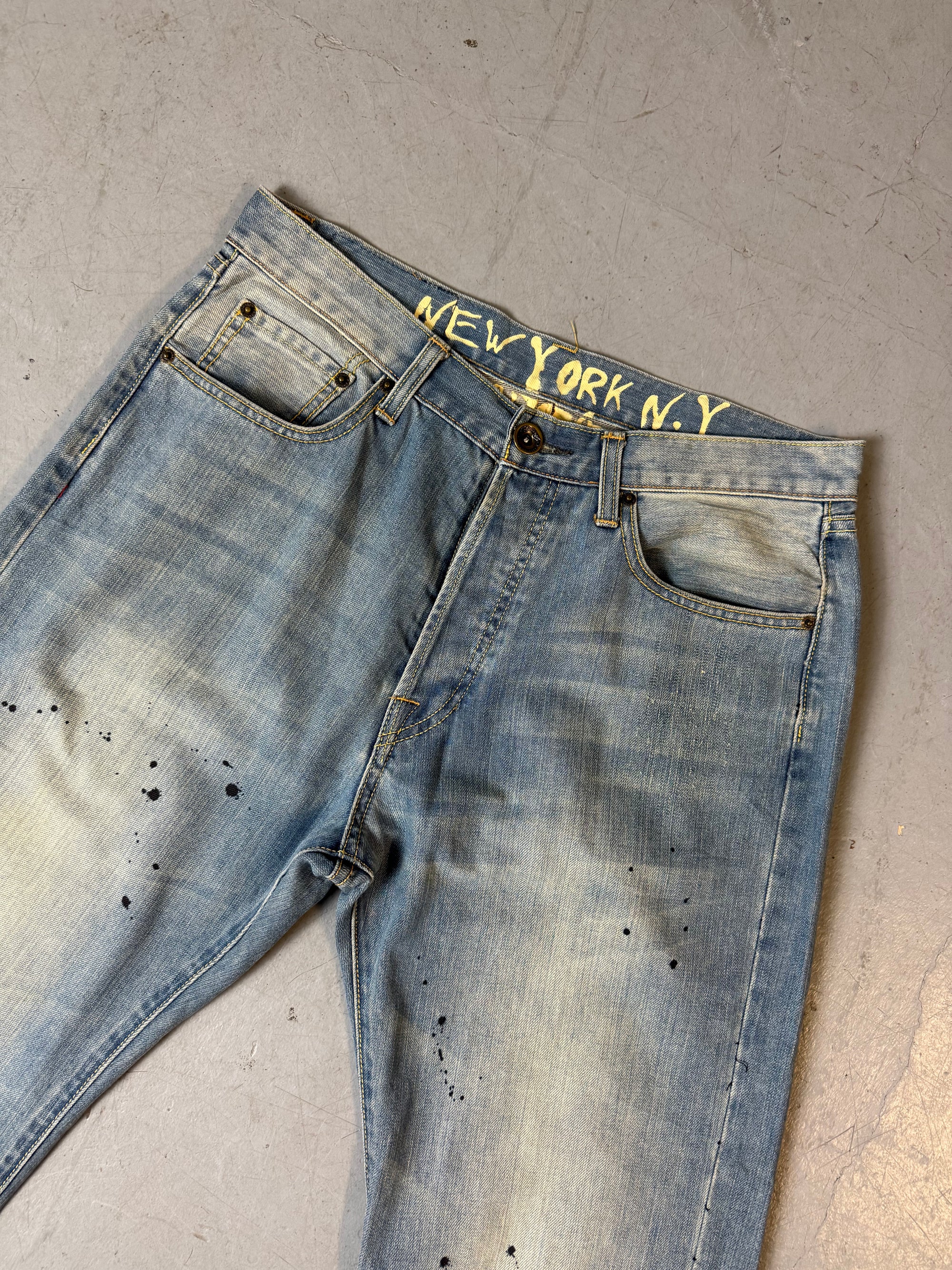 Vintage Ed Hardy Baggy Denim with Panther Backpockets M/L