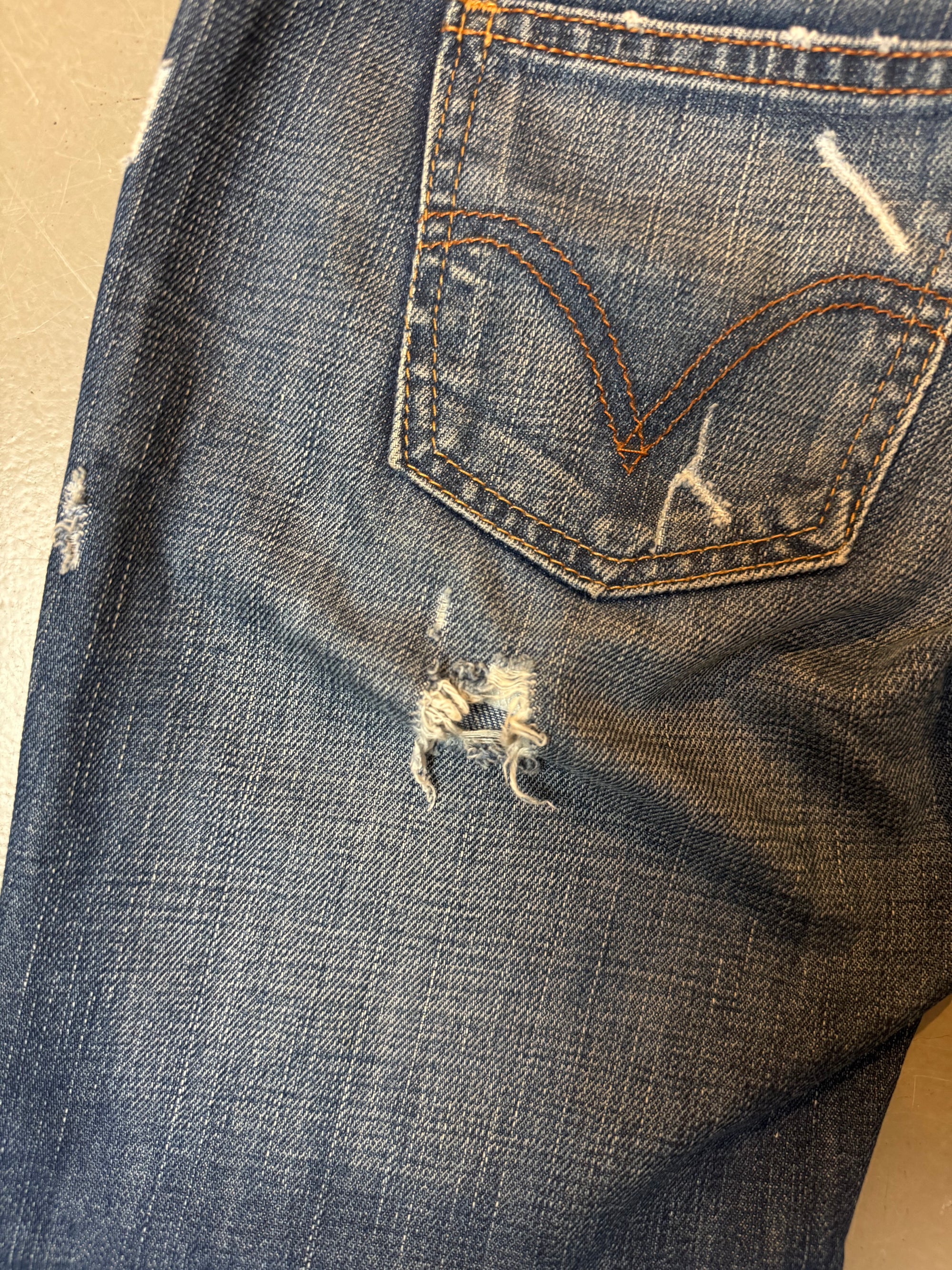 Vintage Blue Ripped Levis Denim XS/S