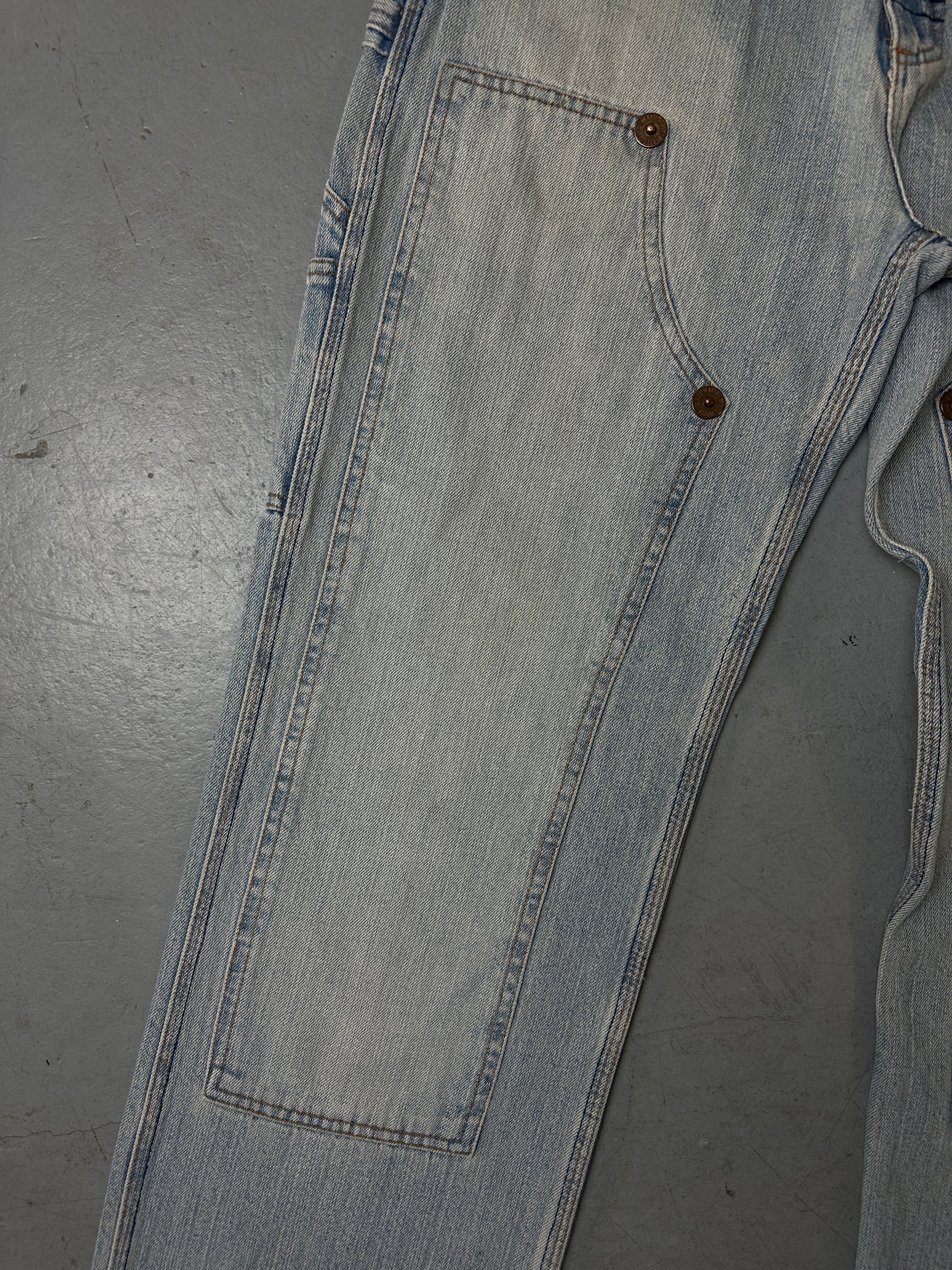 Detailbild von Vintage Patched Denim Jeans von vorne