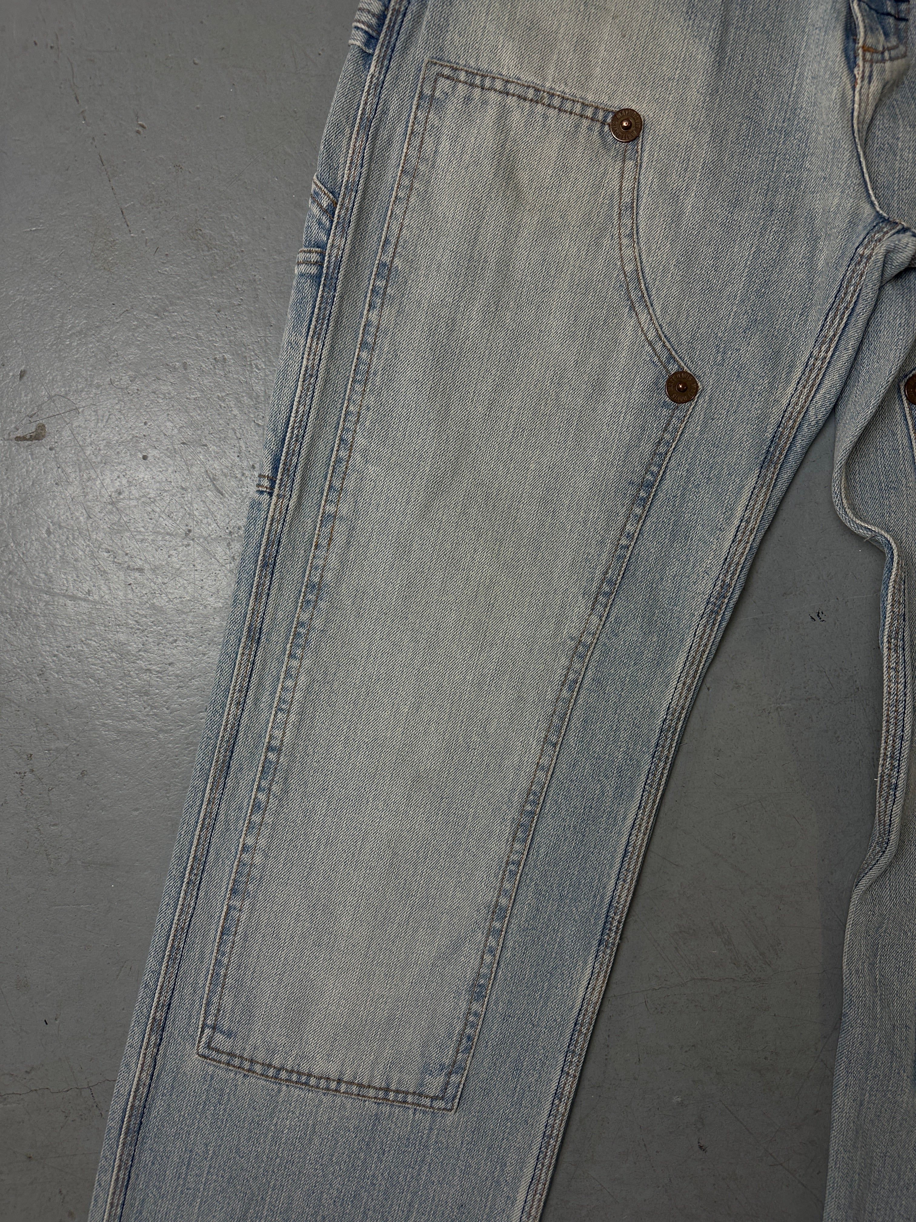 Detailbild von Vintage Patched Denim Jeans von vorne