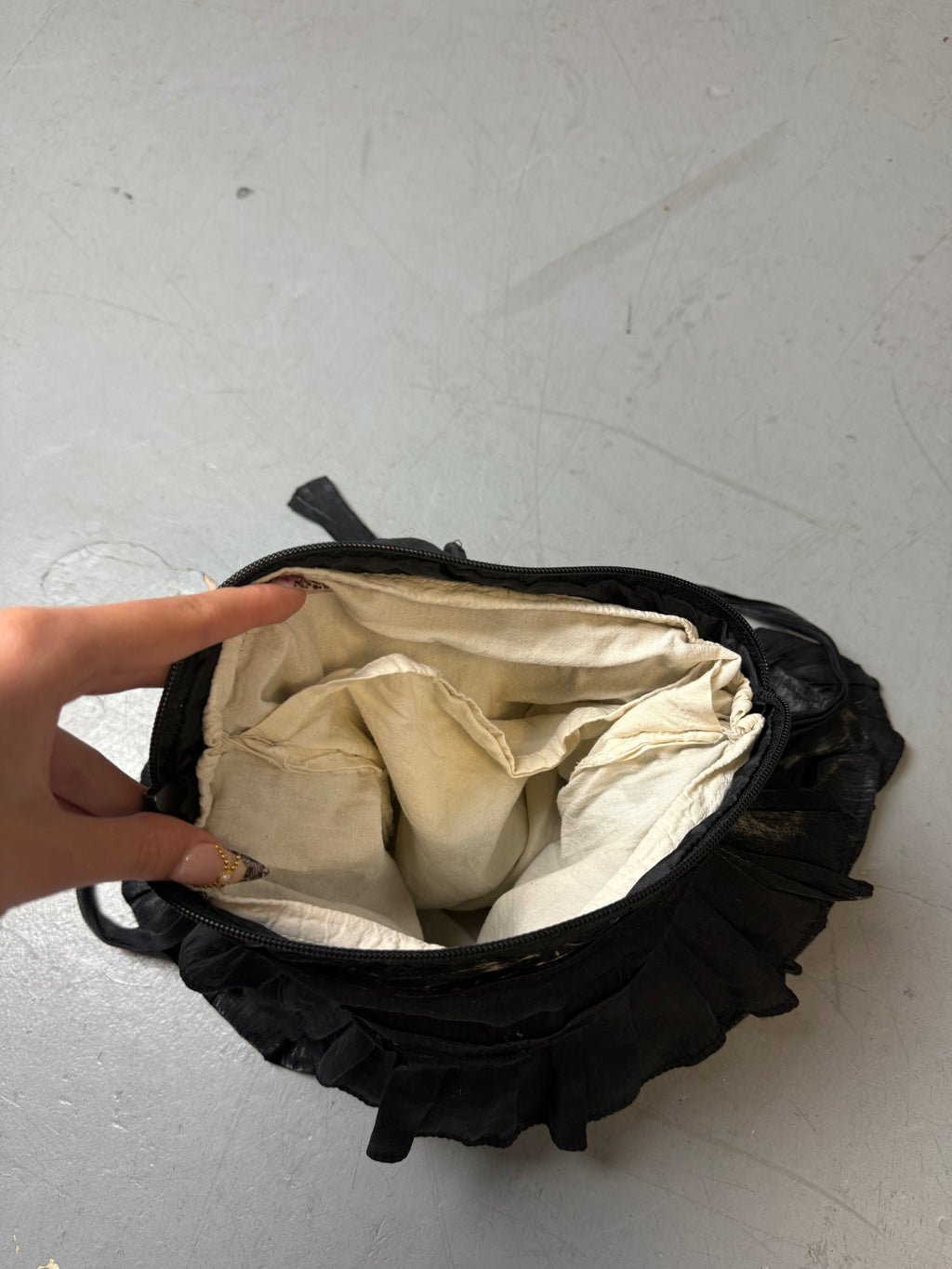 Vintage Black Flowy Shoulder Bag