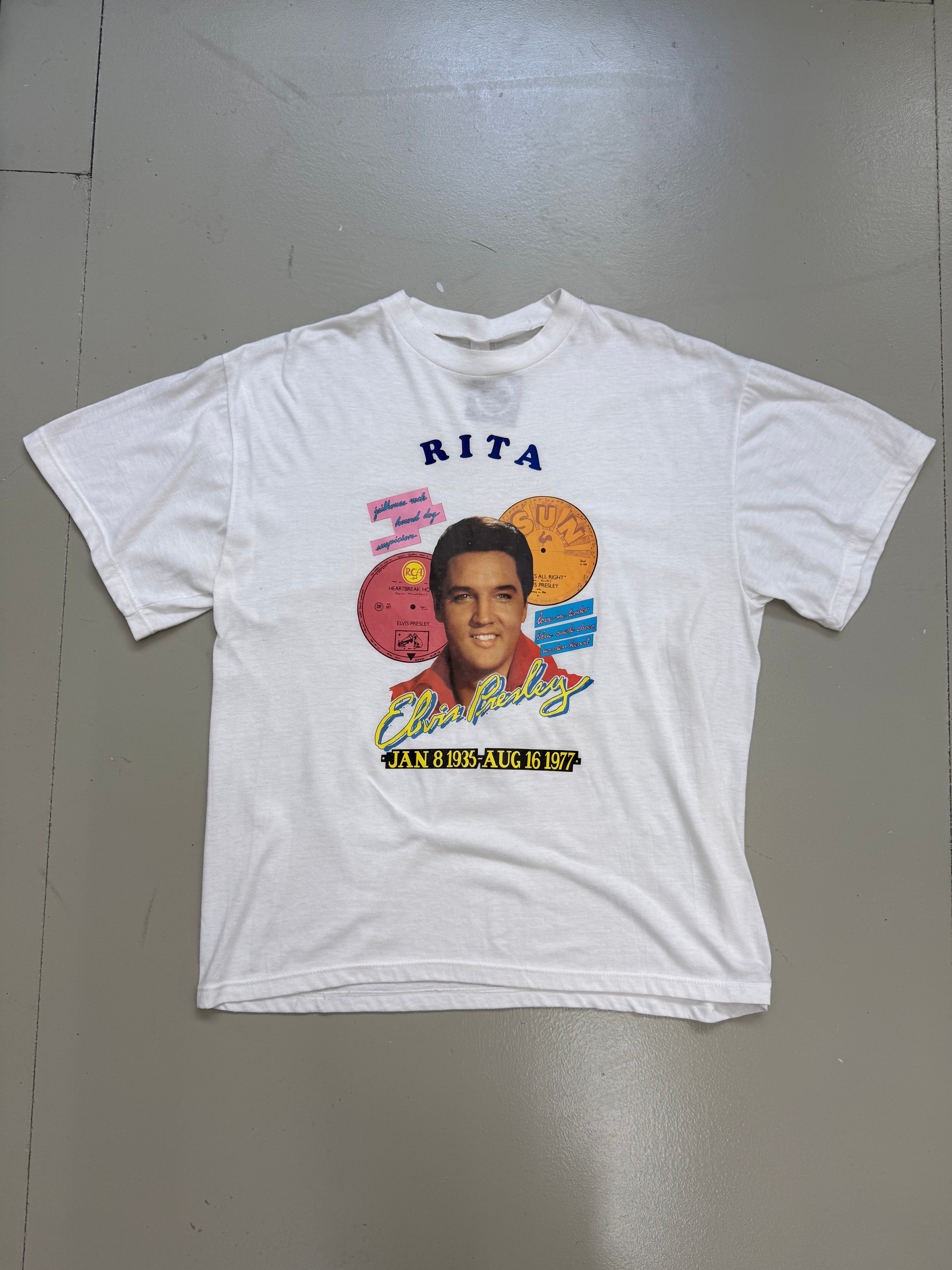Vintage 1990s Printed Elvis Presley T-Shirt XL