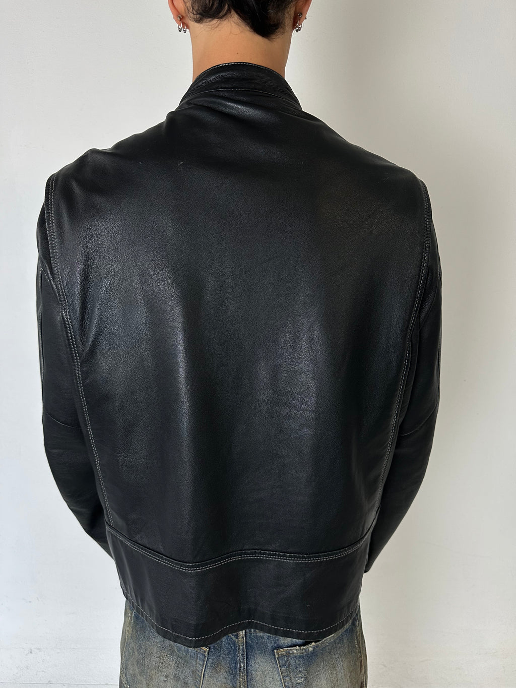 Eine schicke schwarze vintage Lederjacke von joop