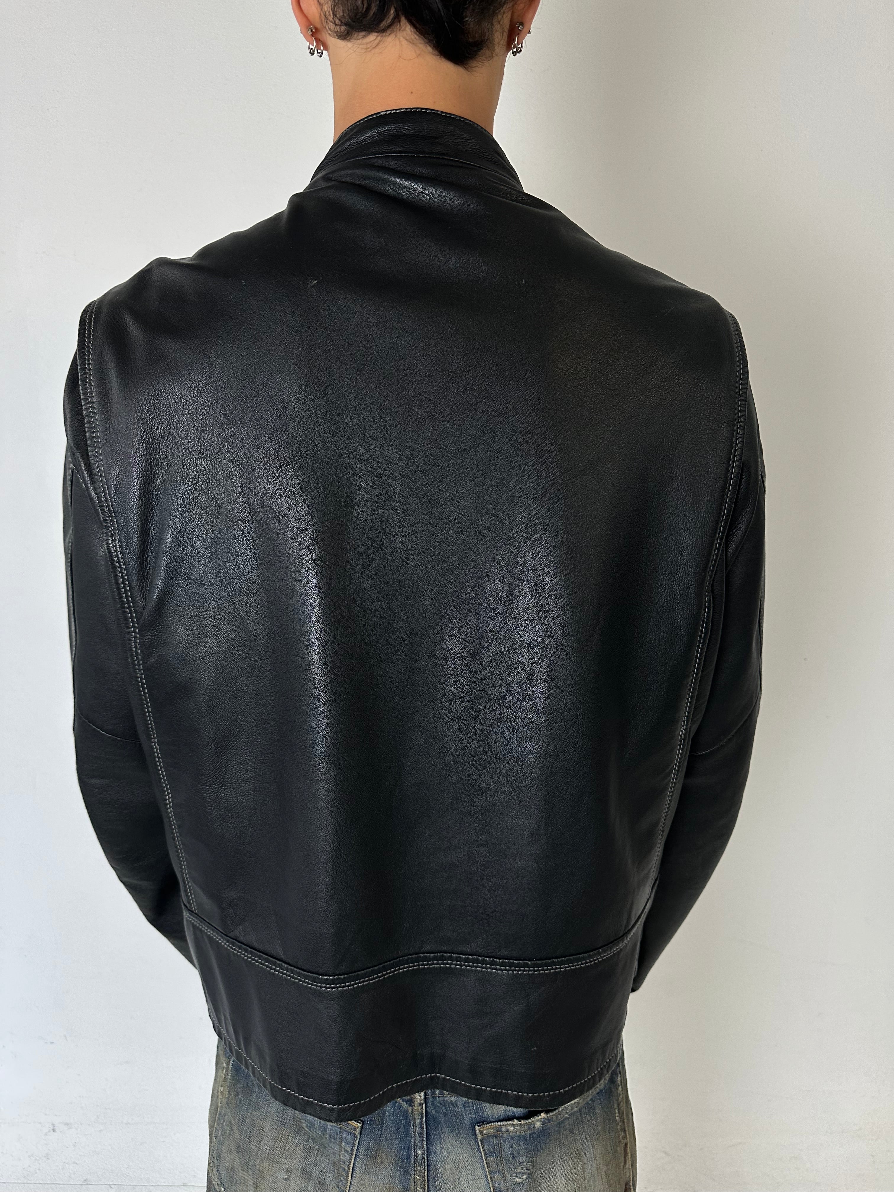 Eine schicke schwarze vintage Lederjacke von joop