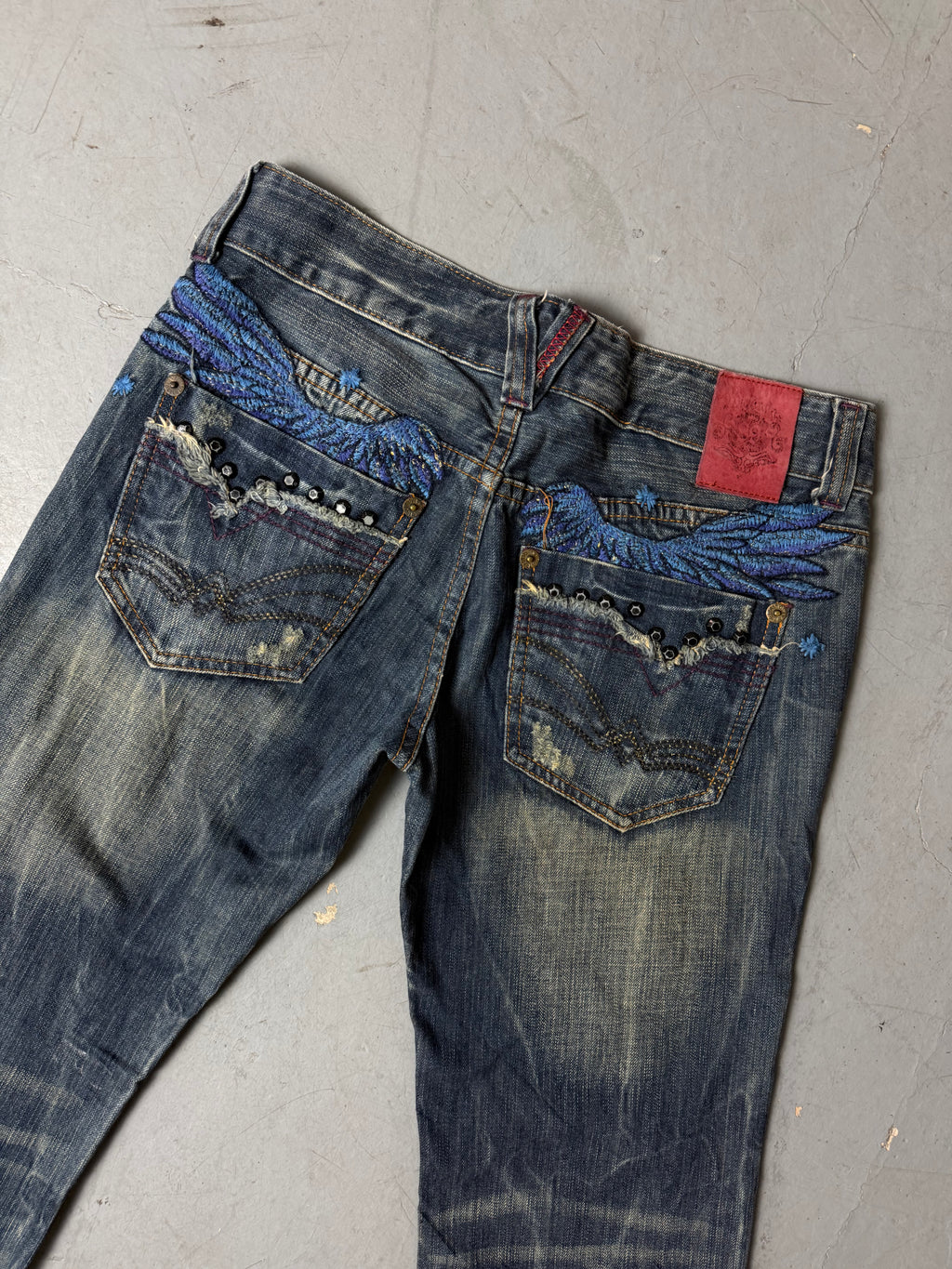 Detailliertes Produktbild von Vintage Big Train Japanese Bootcut Denim M von hinten