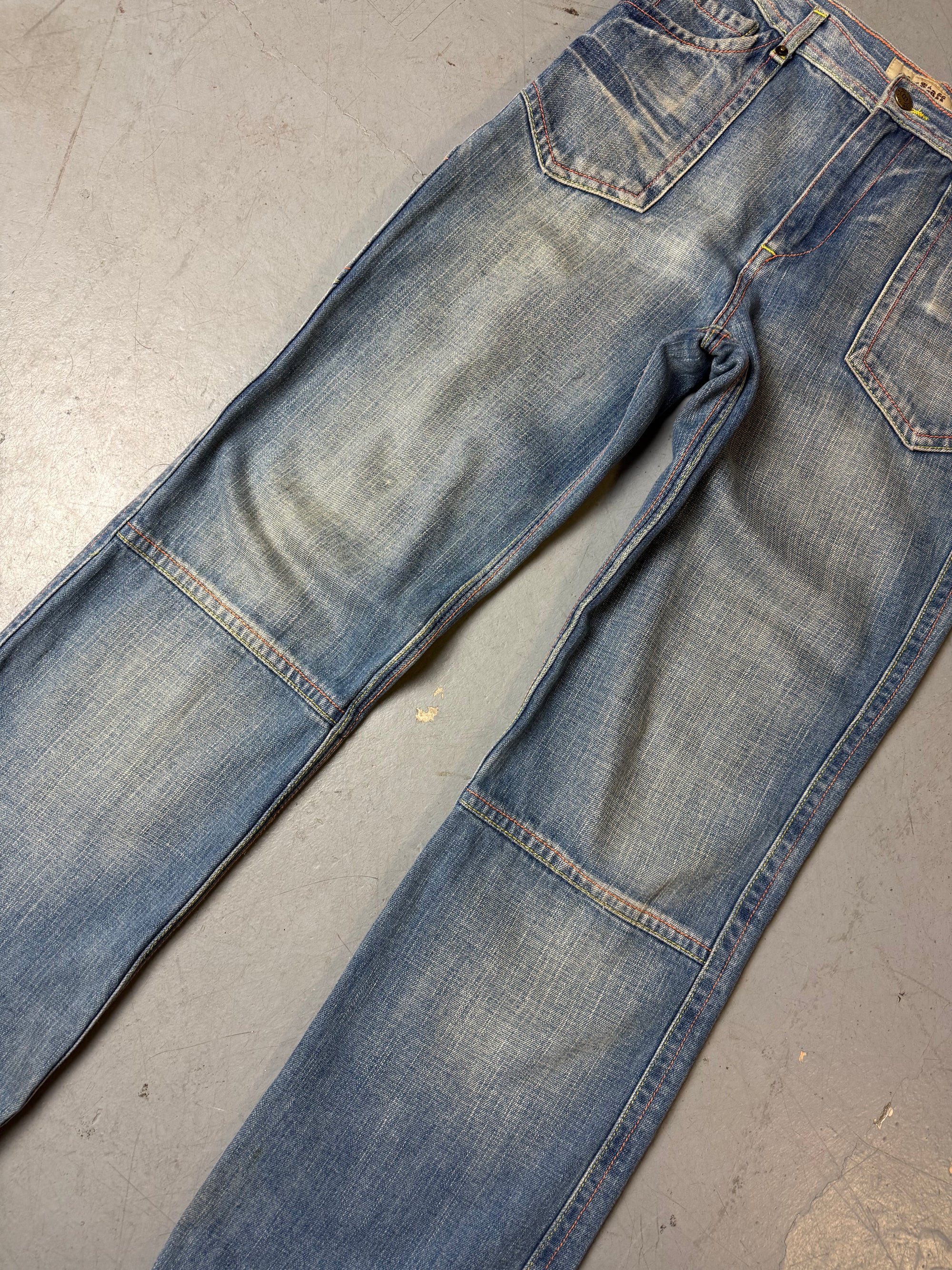 Detailliertes Produktbild von Vintage Please Light Blue Low Waist Jeans M von vorne