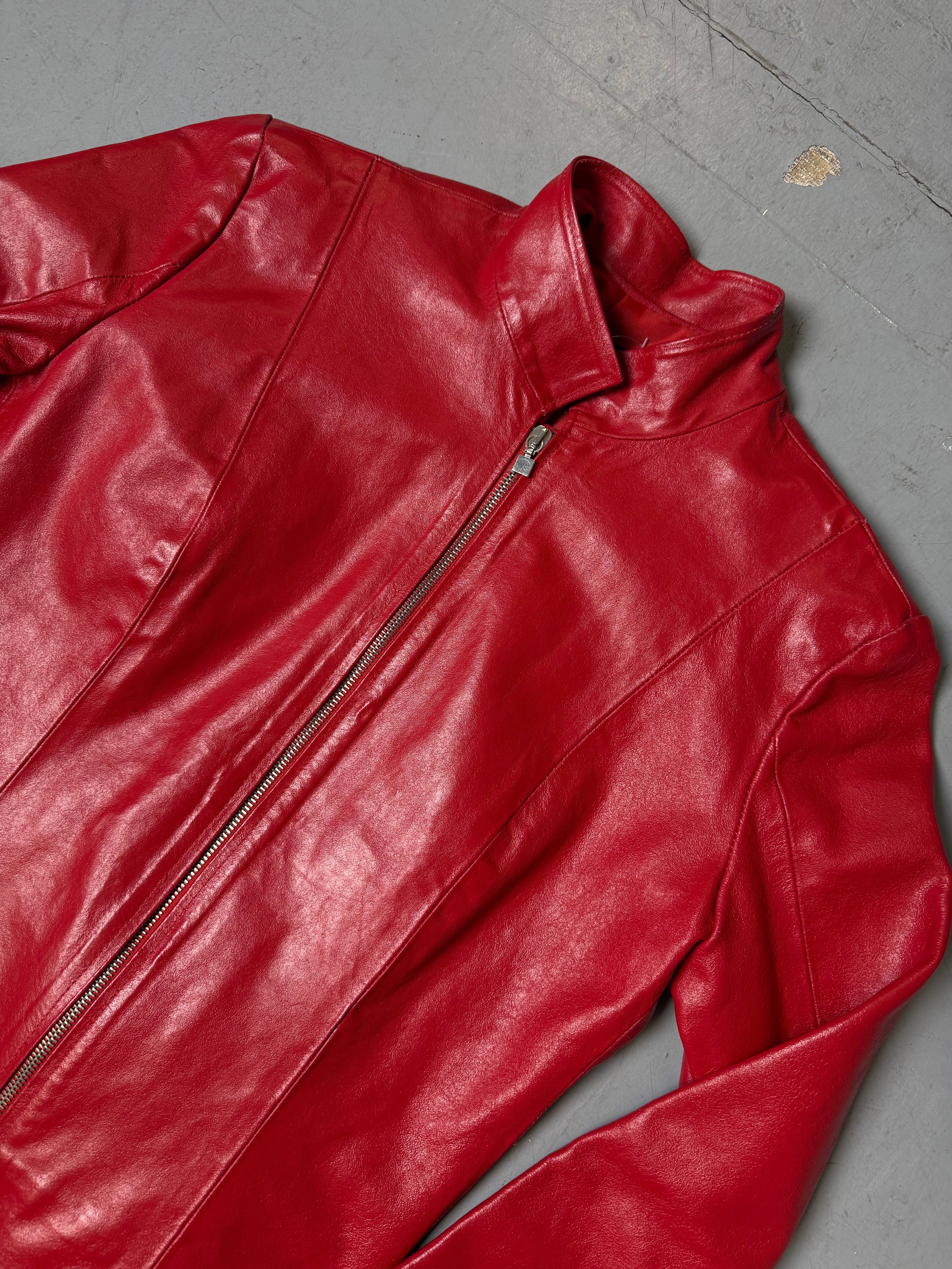 Vintage Vitulli Red Italian Leather Jacket M