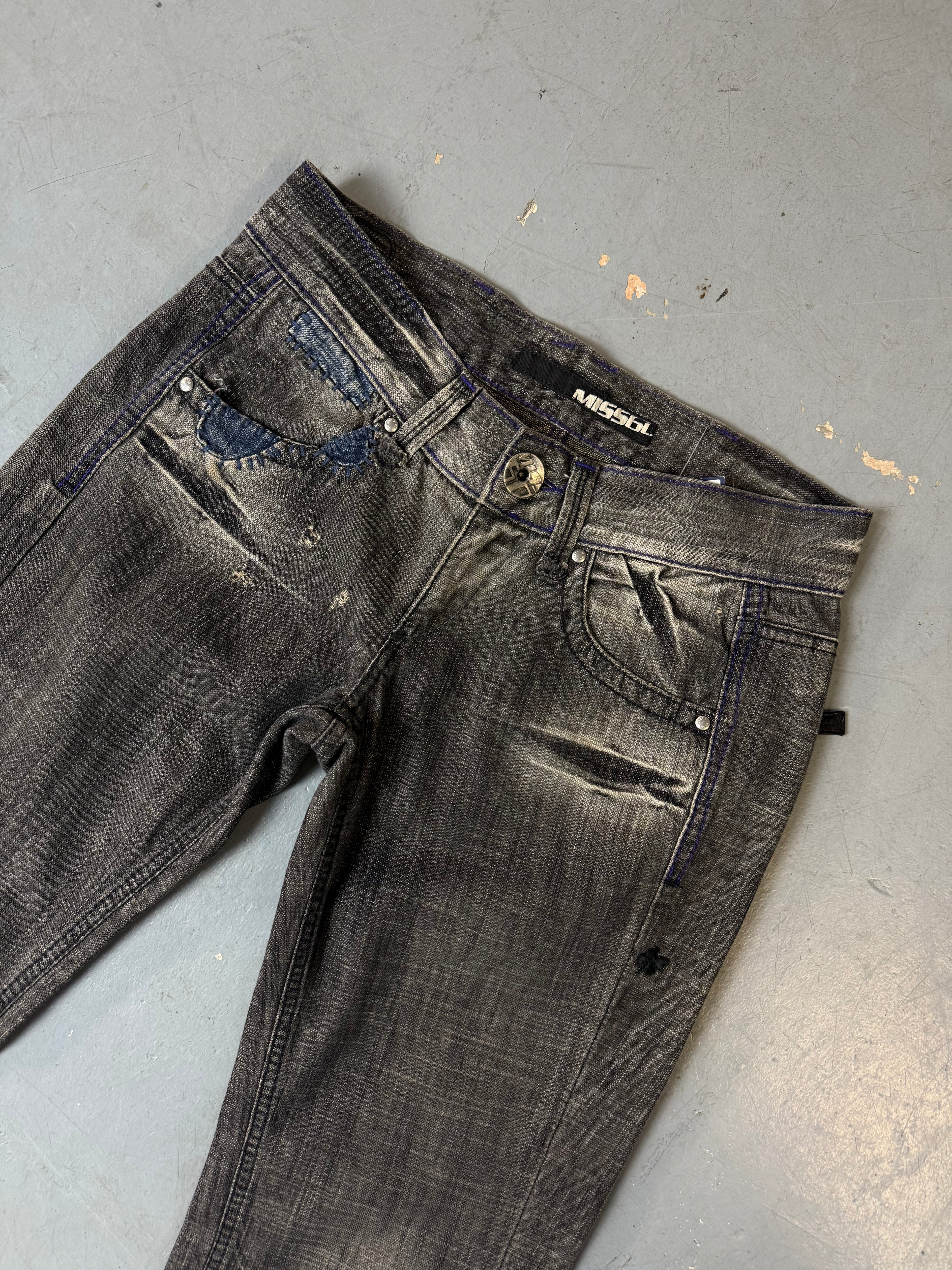 Graue low waist Y2K miss sixty bootcut jeans in M