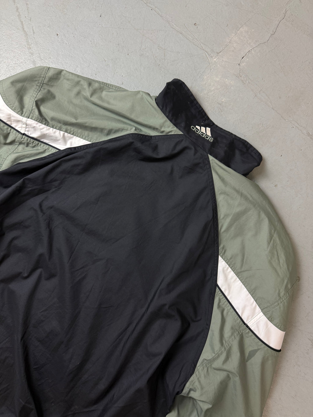 Vintage Adidas Black and Green Track Jacket XL