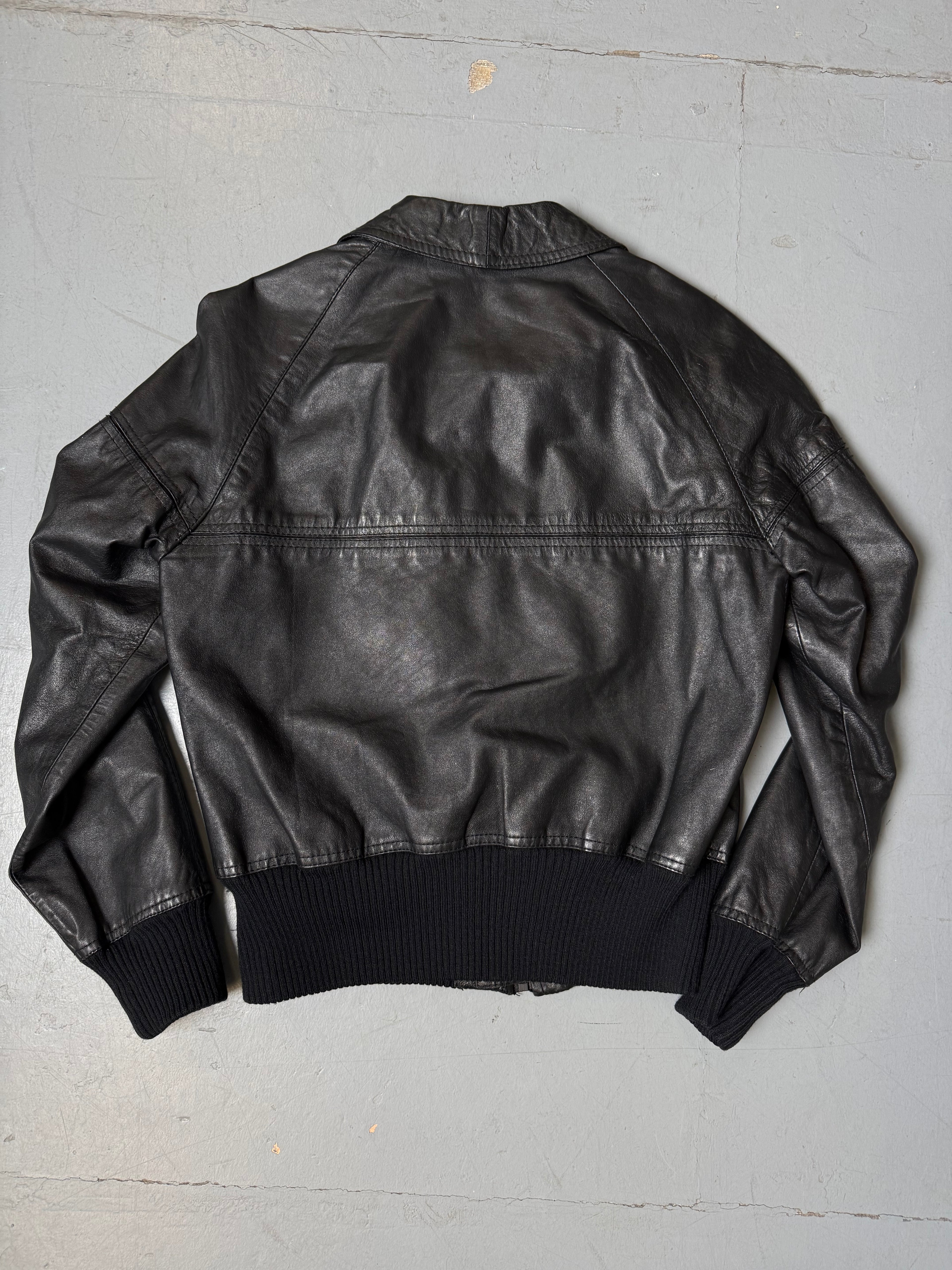 Vintage Black Suede Leather Jacket M