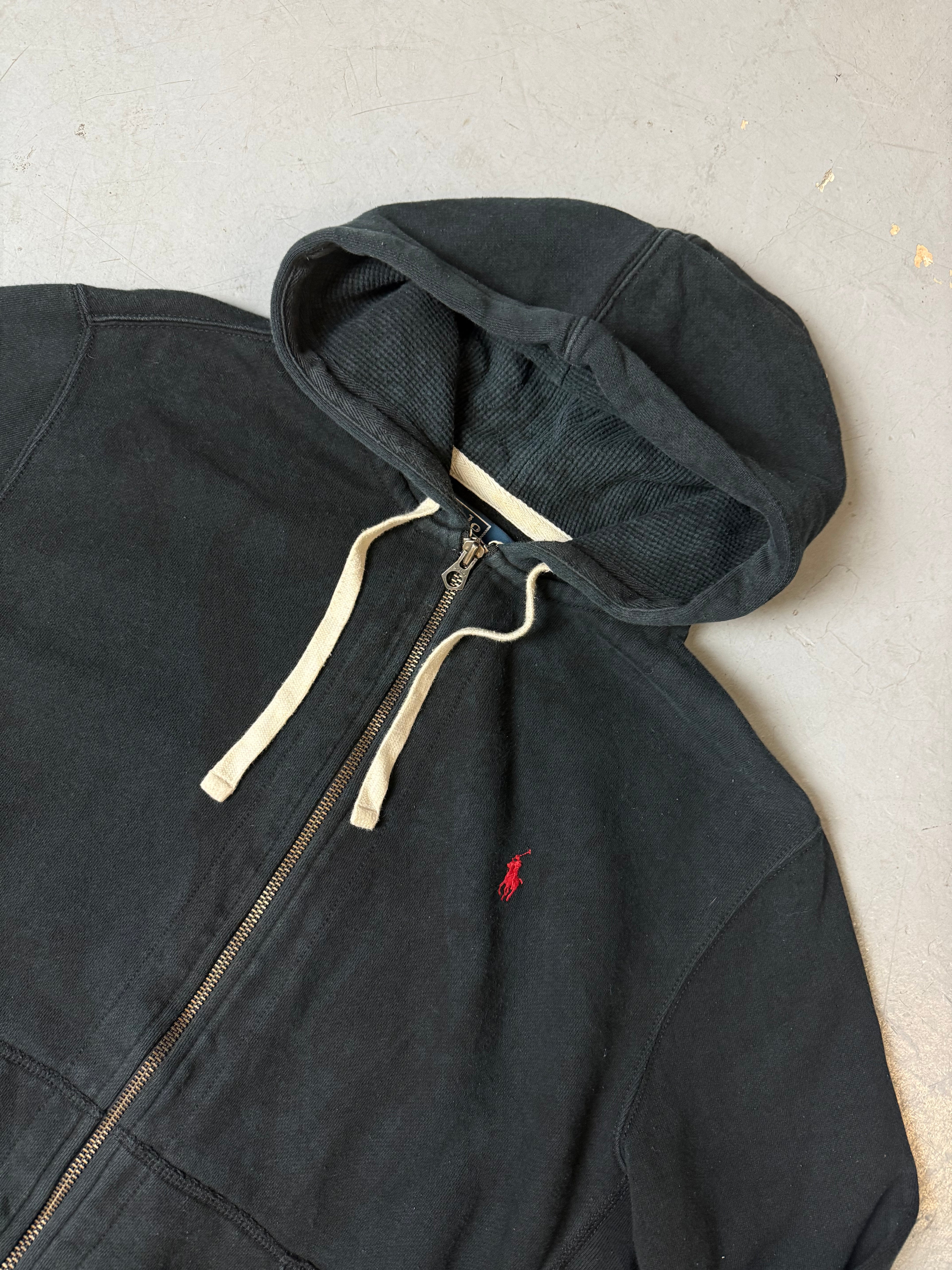 Vintage Polo Ralph Lauren Black Zip Up Hoodie XL