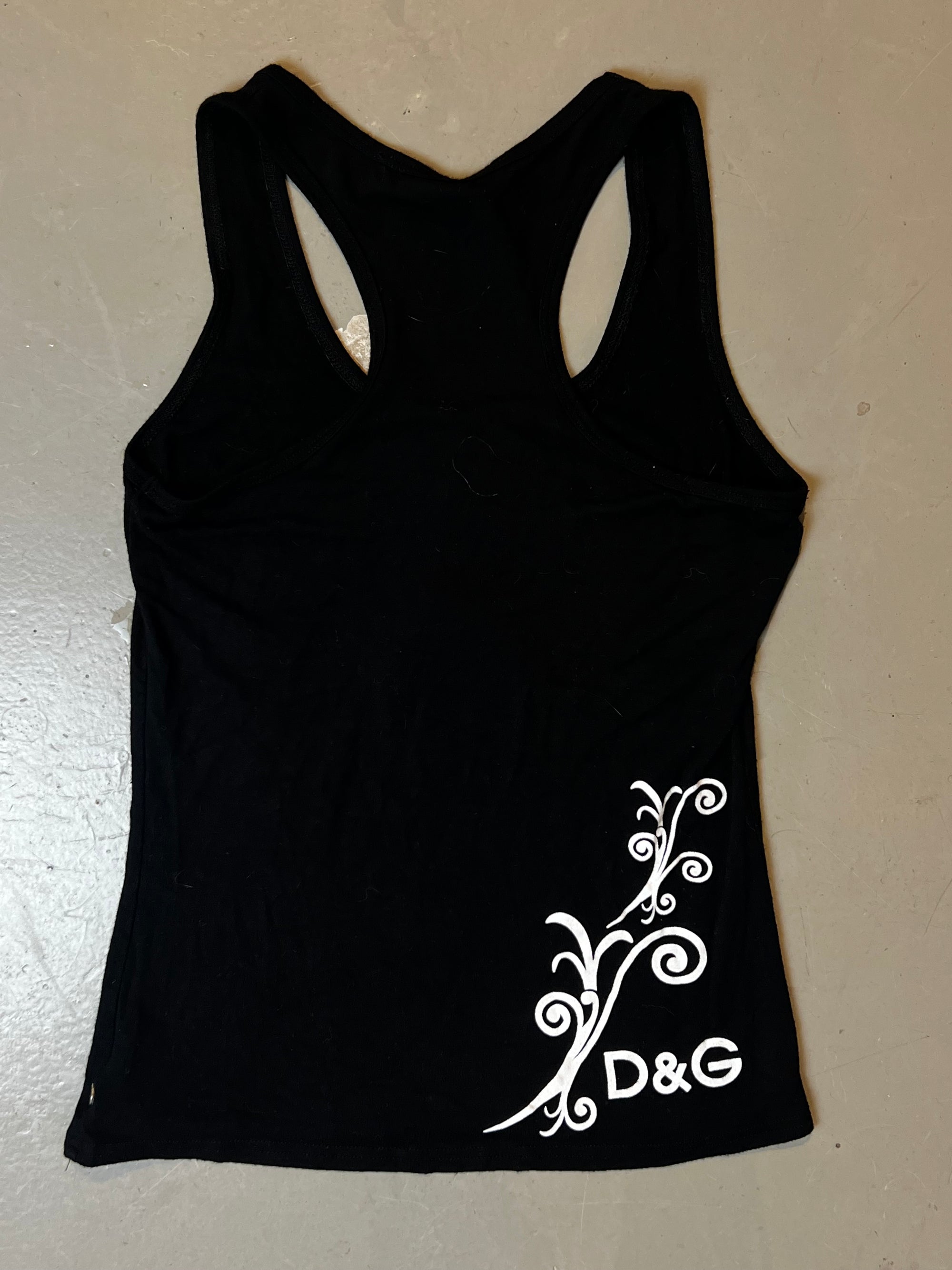 Vintage Black Dolce&Gabbana Rhinestone Top S