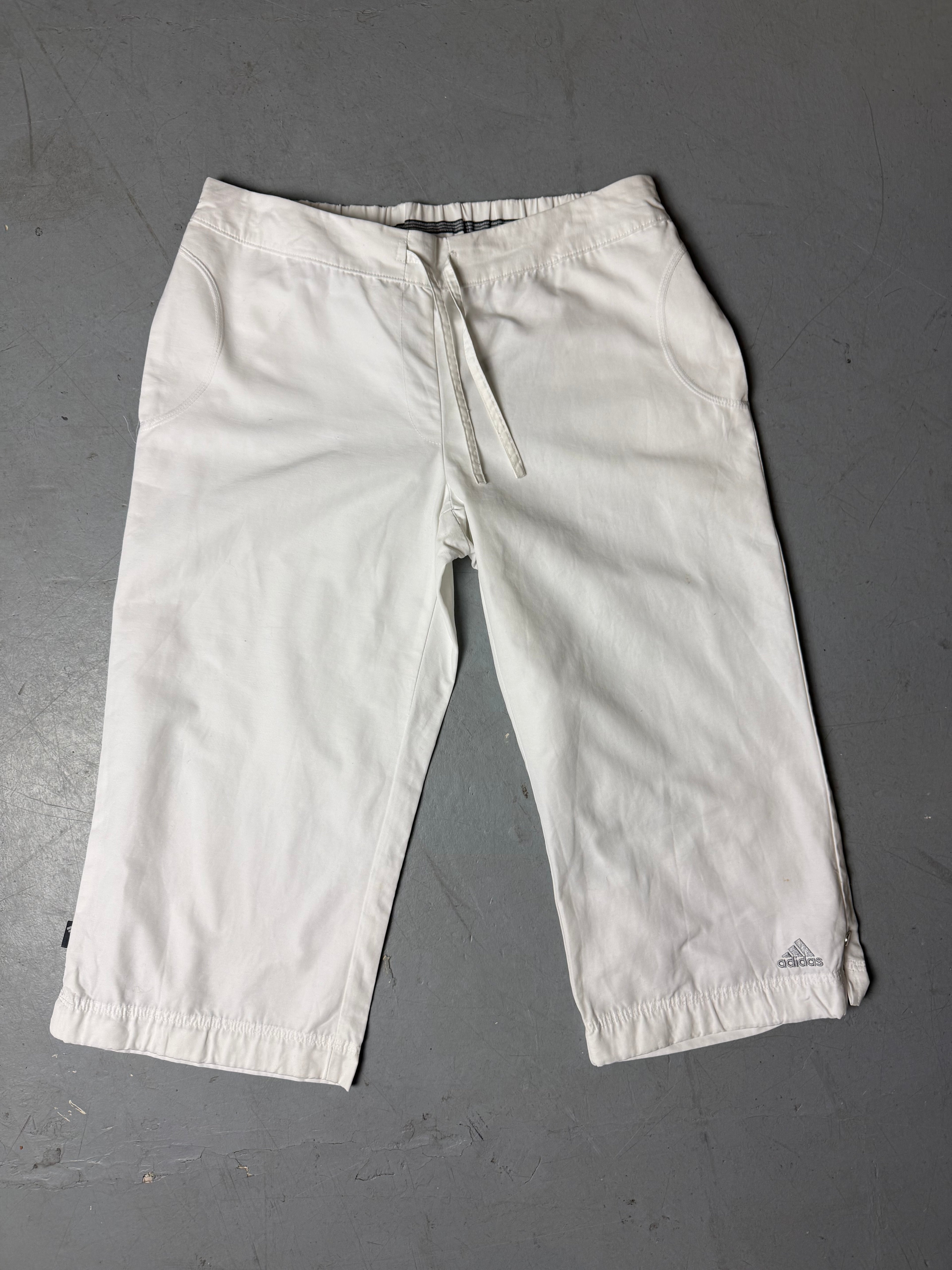 Vintage White Adidas Short Track Pants S