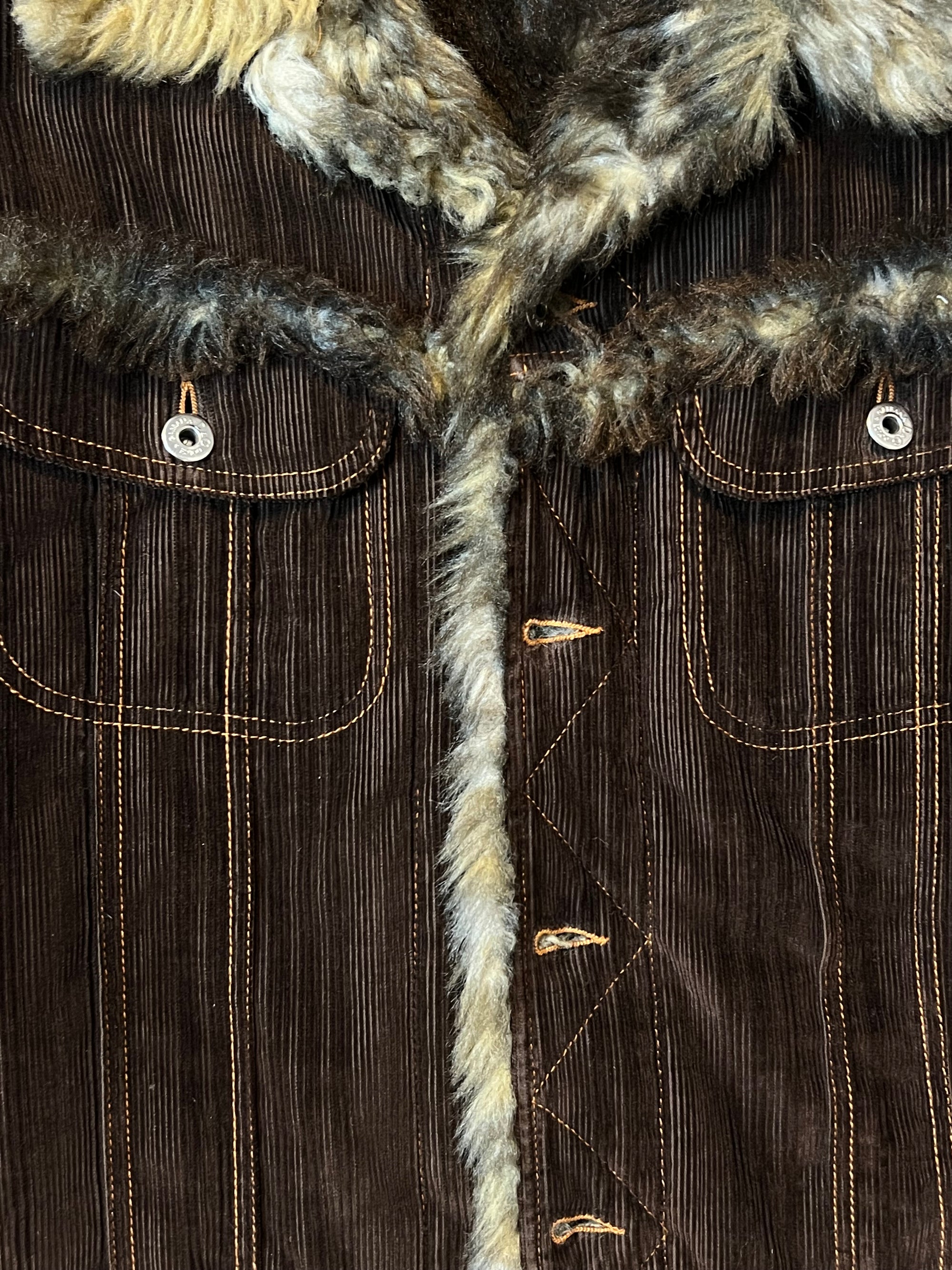 Vintage Dolce&Gabbana FW2001 Fur Cord Jacket L/XL