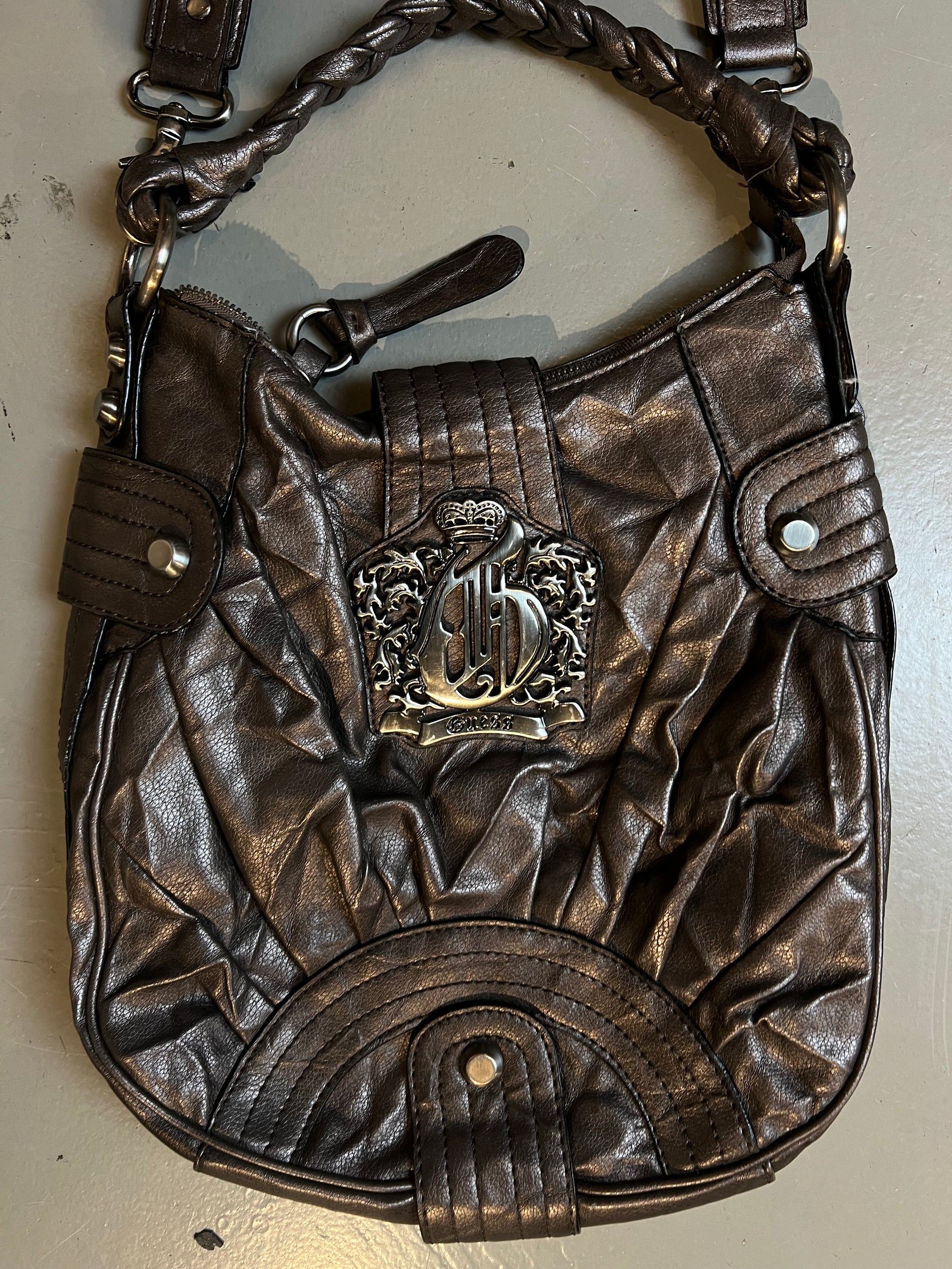 Vintage Metallic Brown Guess Bag