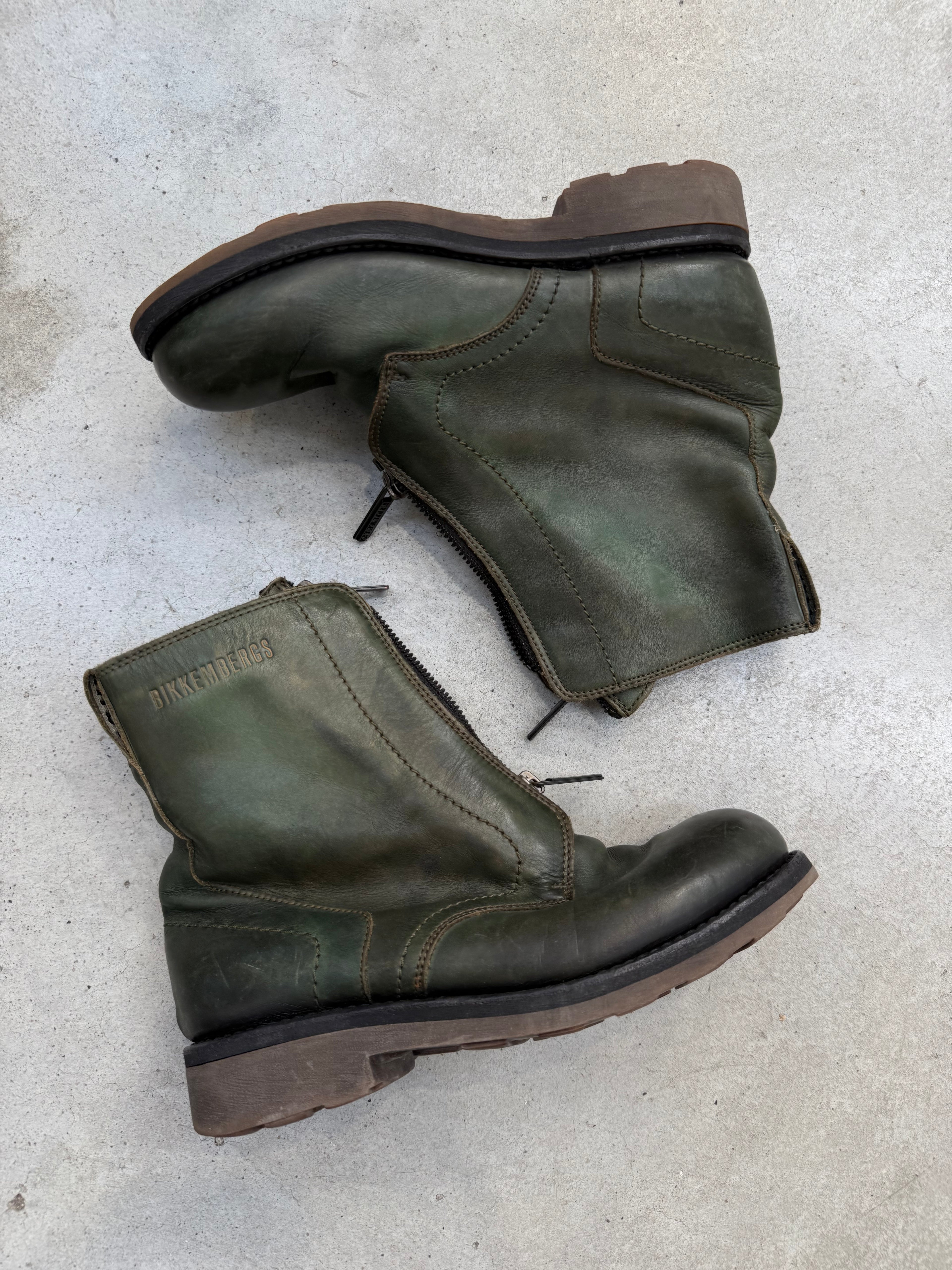 Vintage Dirk Bikkembergs Green Leather Boots 40