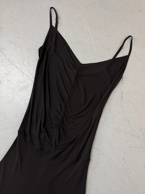 Vintage Long Black Dress für Damen. Y2K Second Hand 2000s Fashion