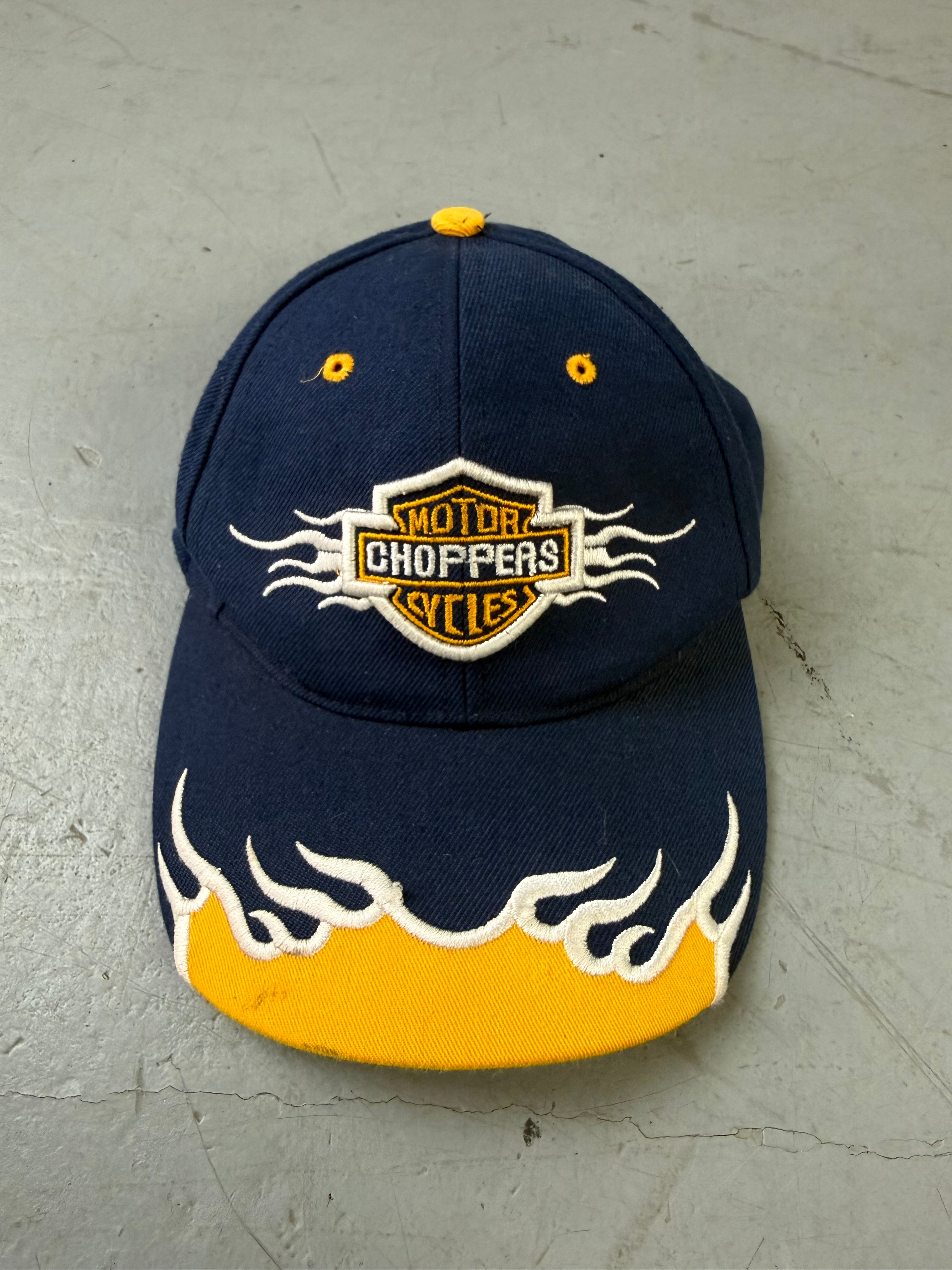 Vintage Motorcycles Blue Cap Unisex Y2K Fashion 