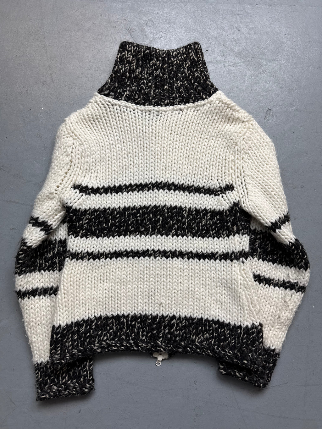 Vintage Denny Rose Striped Wool Zipper für Damen. Y2K Second Hand 2000s Fashion