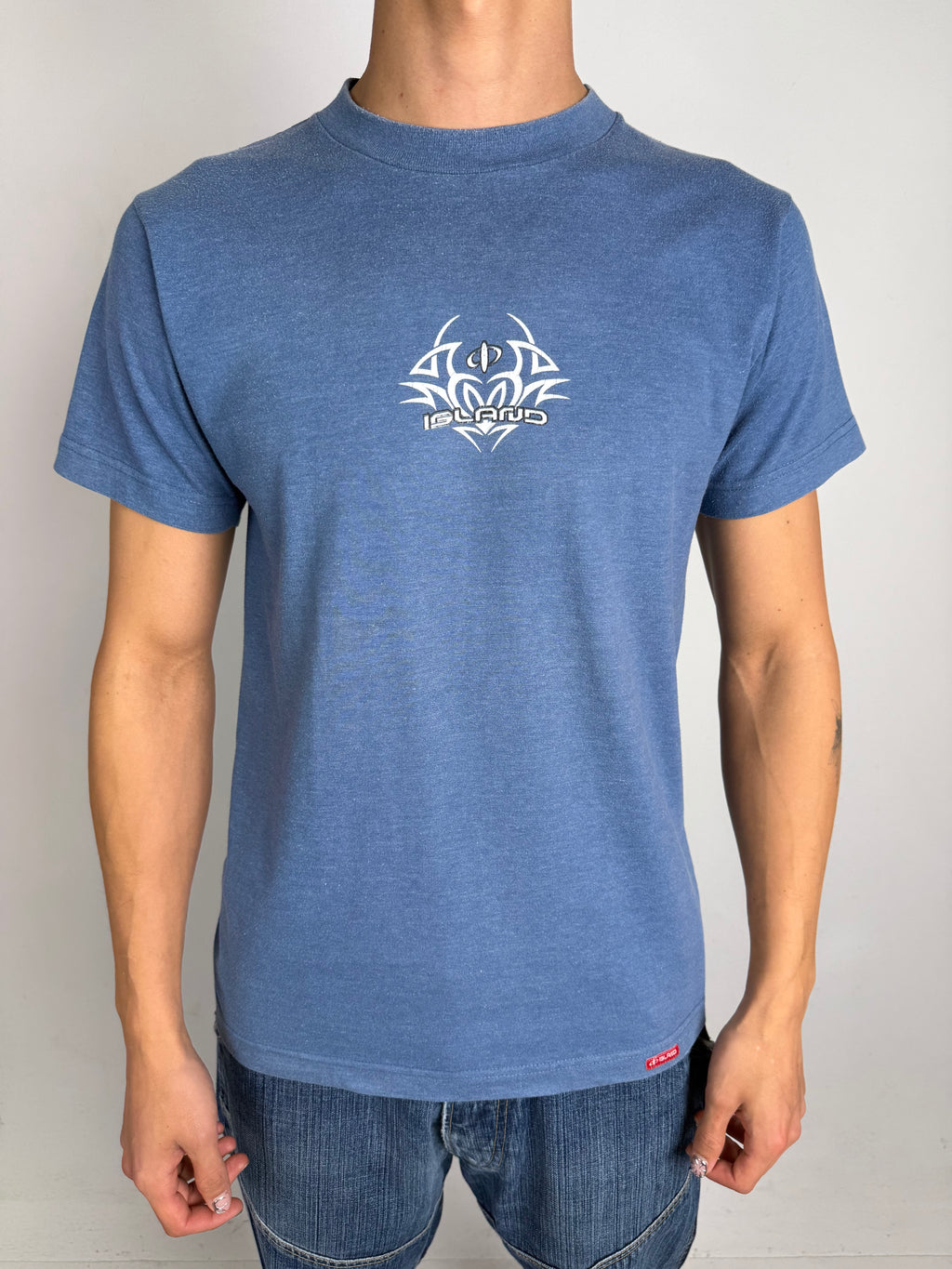 Vintage Island Tribal Printed T-Shirt M