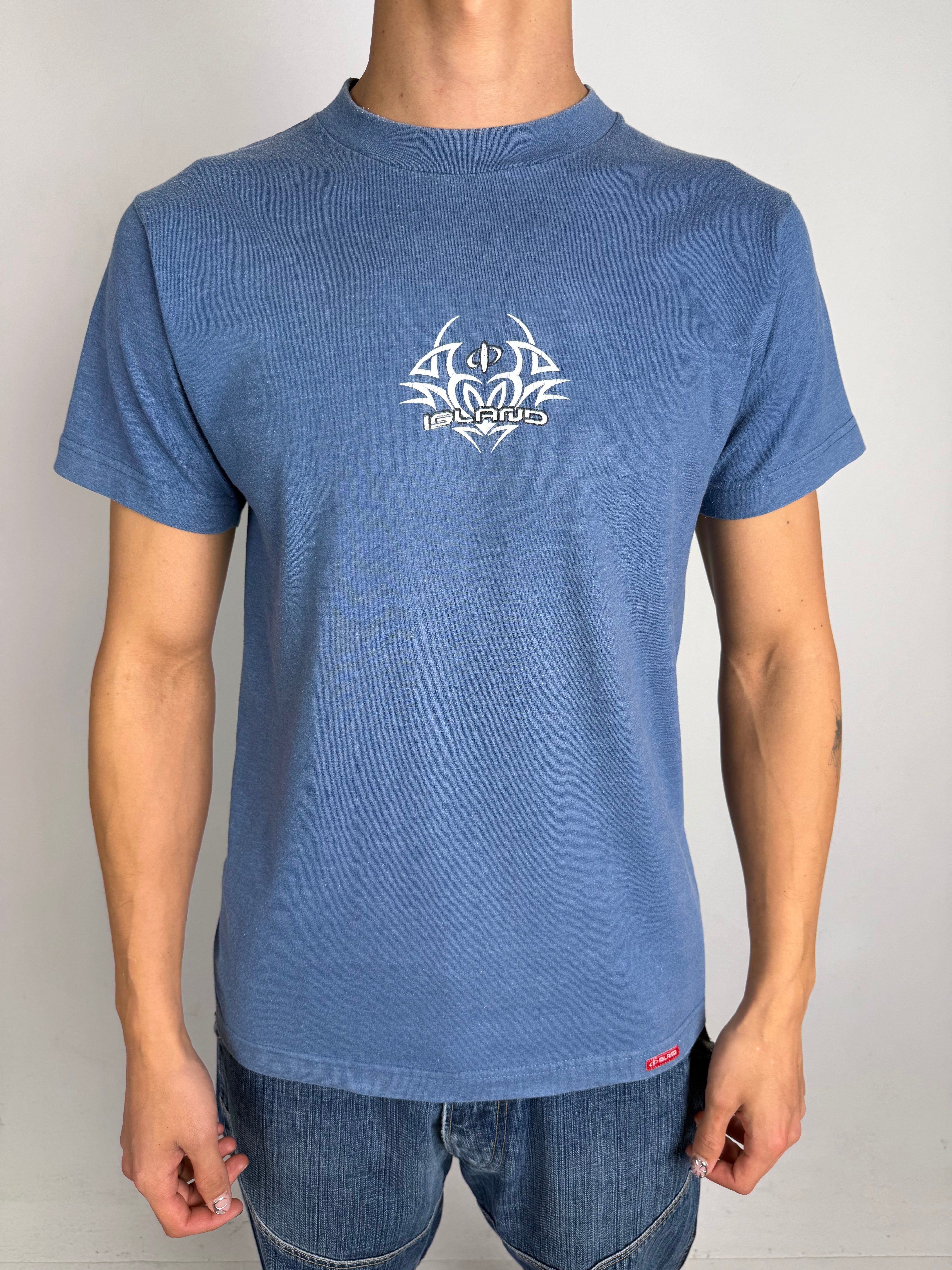 Vintage Island Tribal Printed T-Shirt M