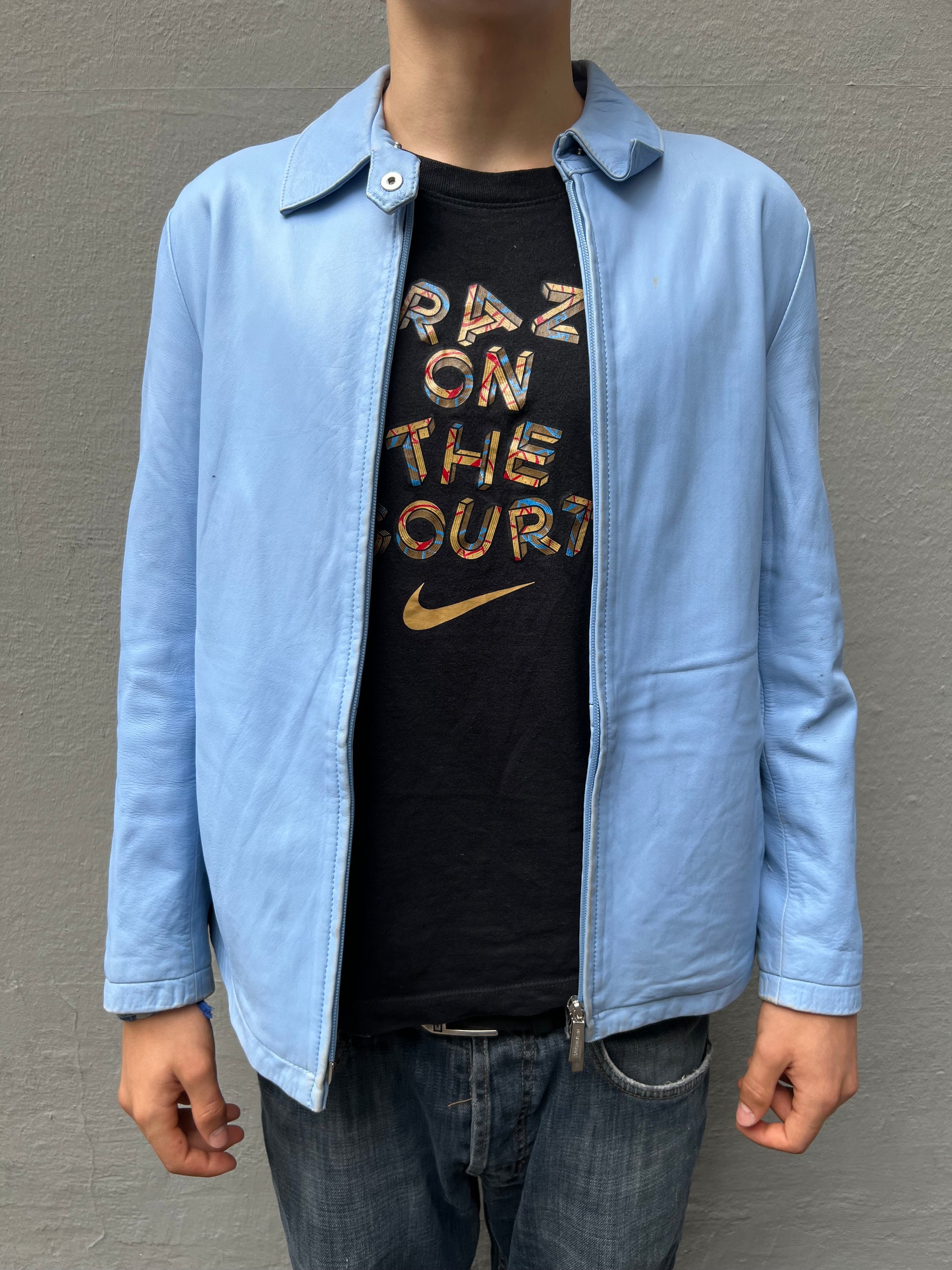 Vintage Babyblue Burberry Leather Jacket XS/S