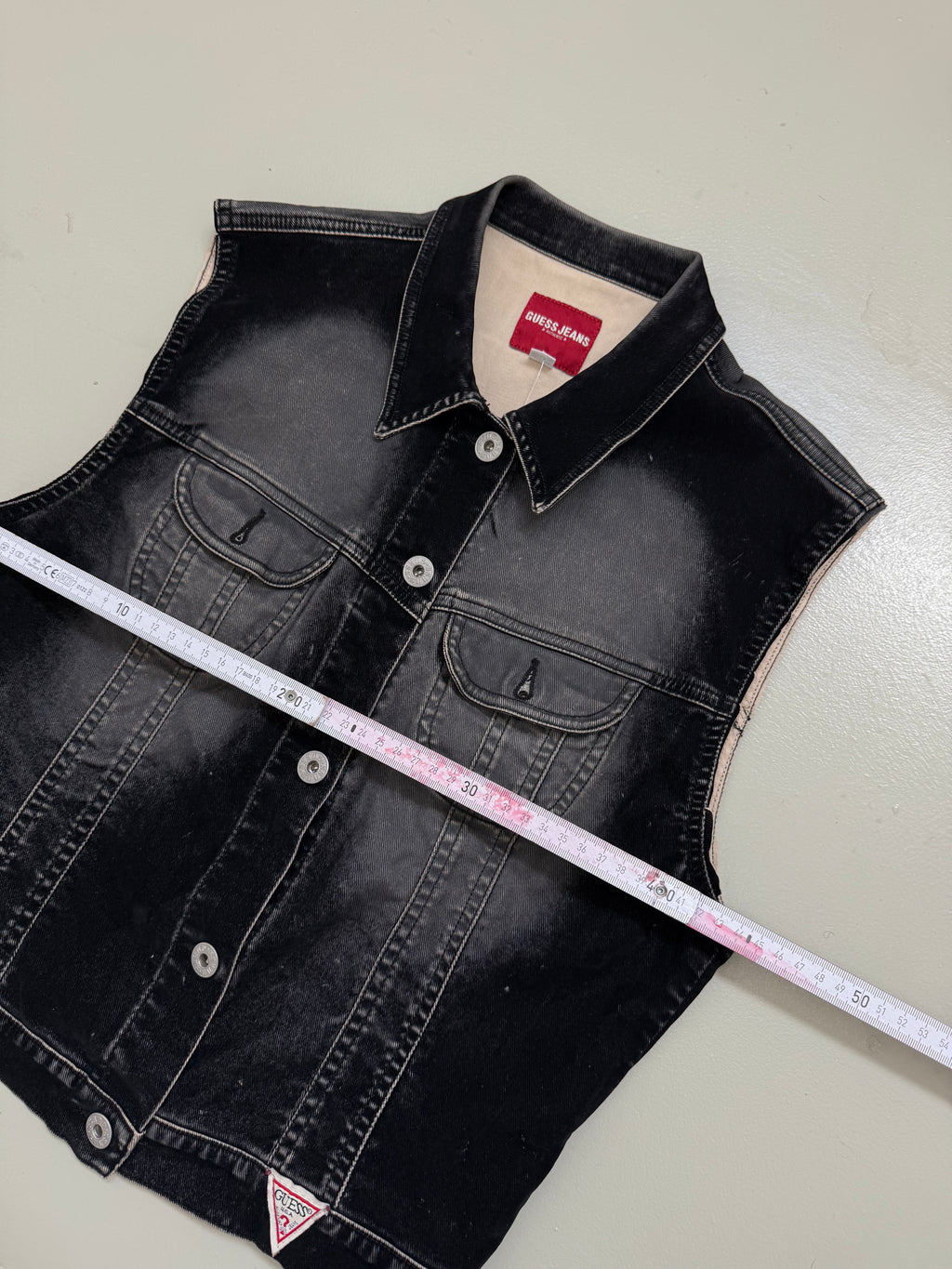 Vintage Guess Denim Button Up Top L