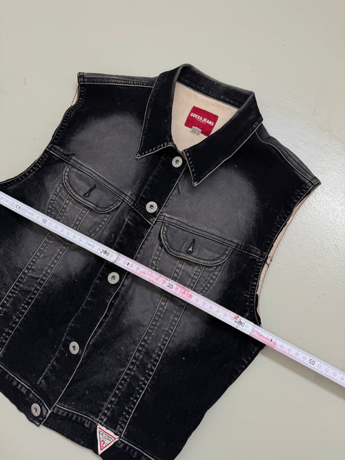 Vintage Guess Denim Button Up Top L