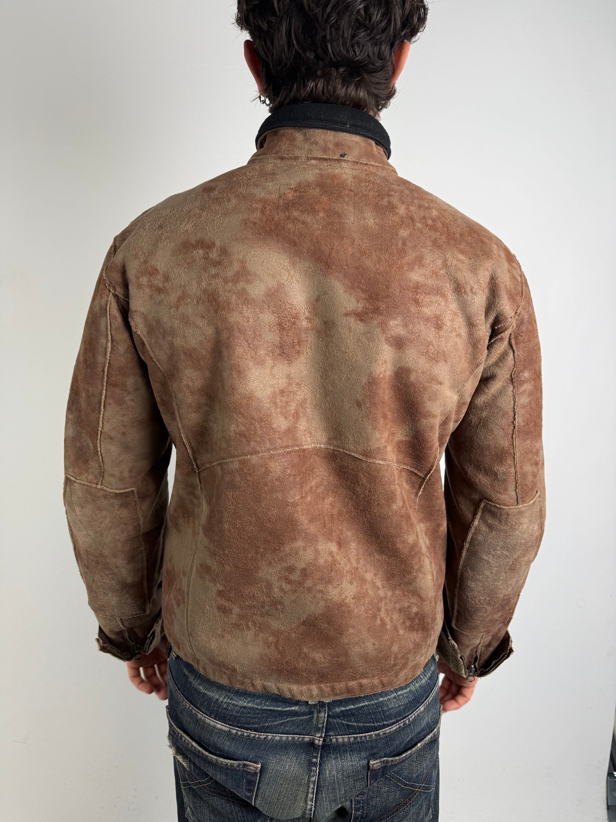 Vintage Armani Jeans Brown Faux Sherling Jacket M/L