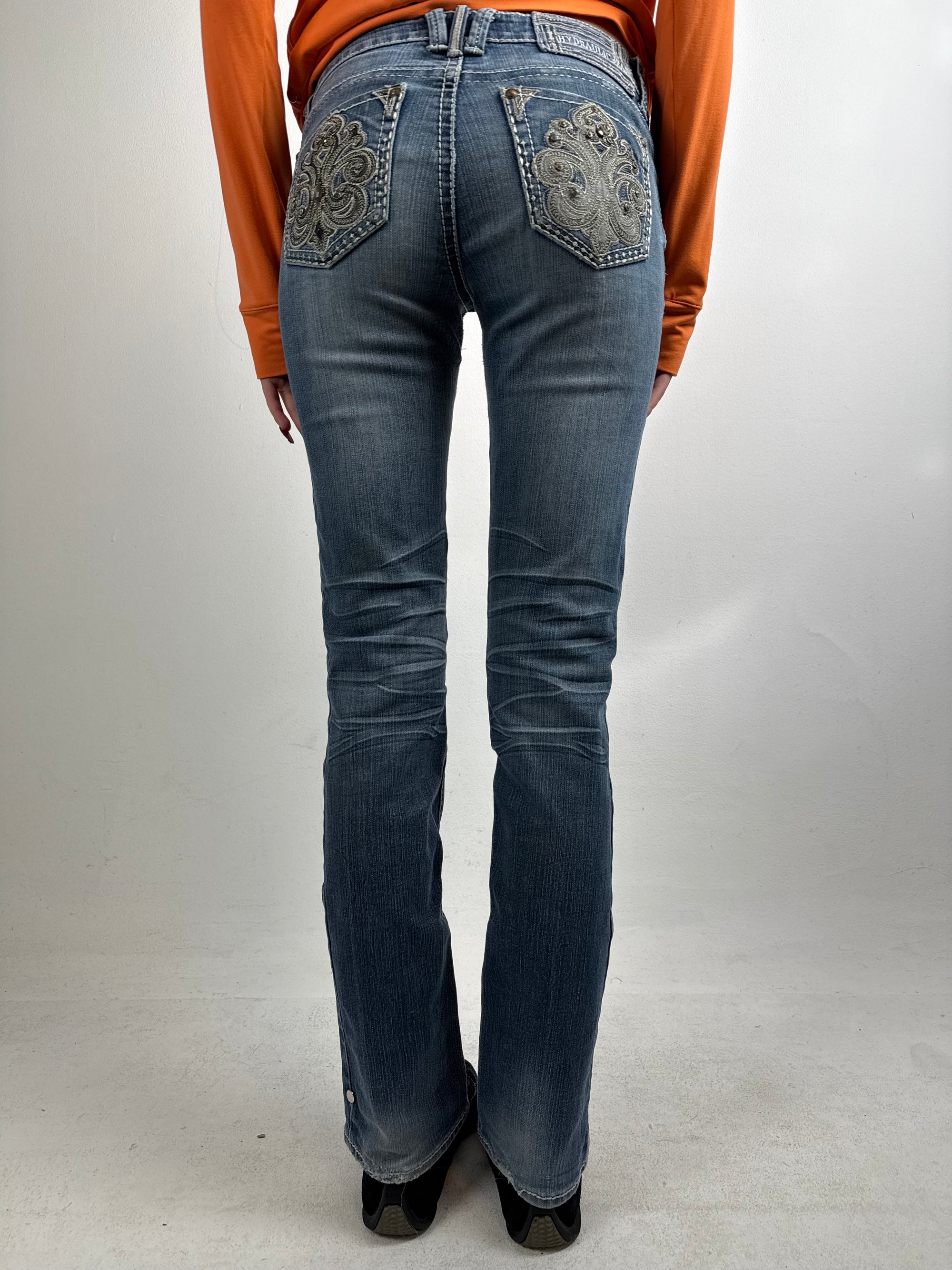Vintage Hydraulic Jeans Y2K Low Waist Low Waist Bootcut Denim S