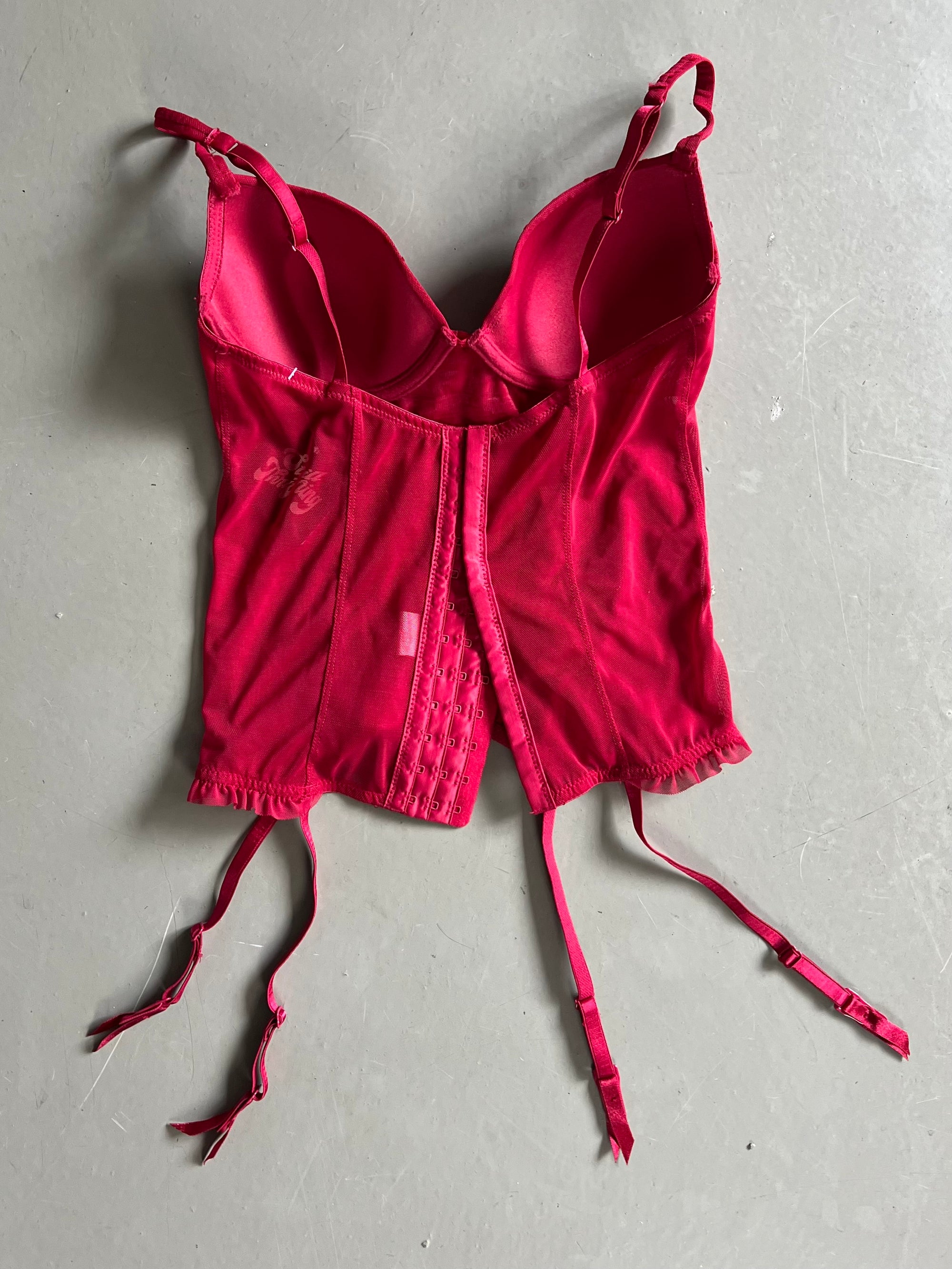 Vintage Red Polka Dot Corsett Top S/M