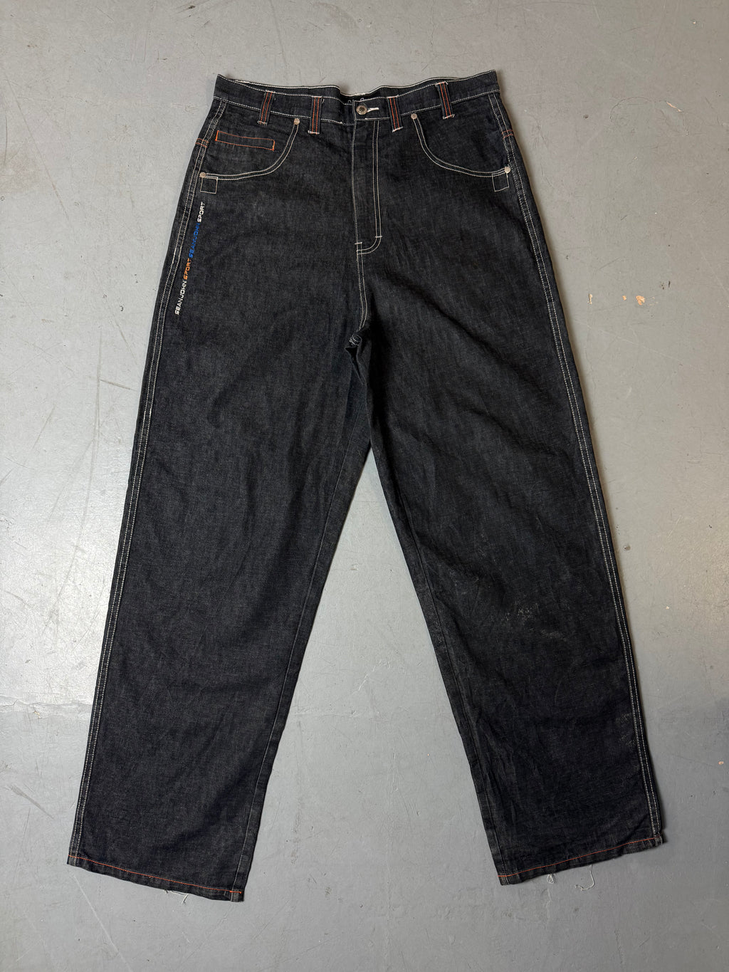 Vintage Sean John Black Grey Baggy Denim Jeans L