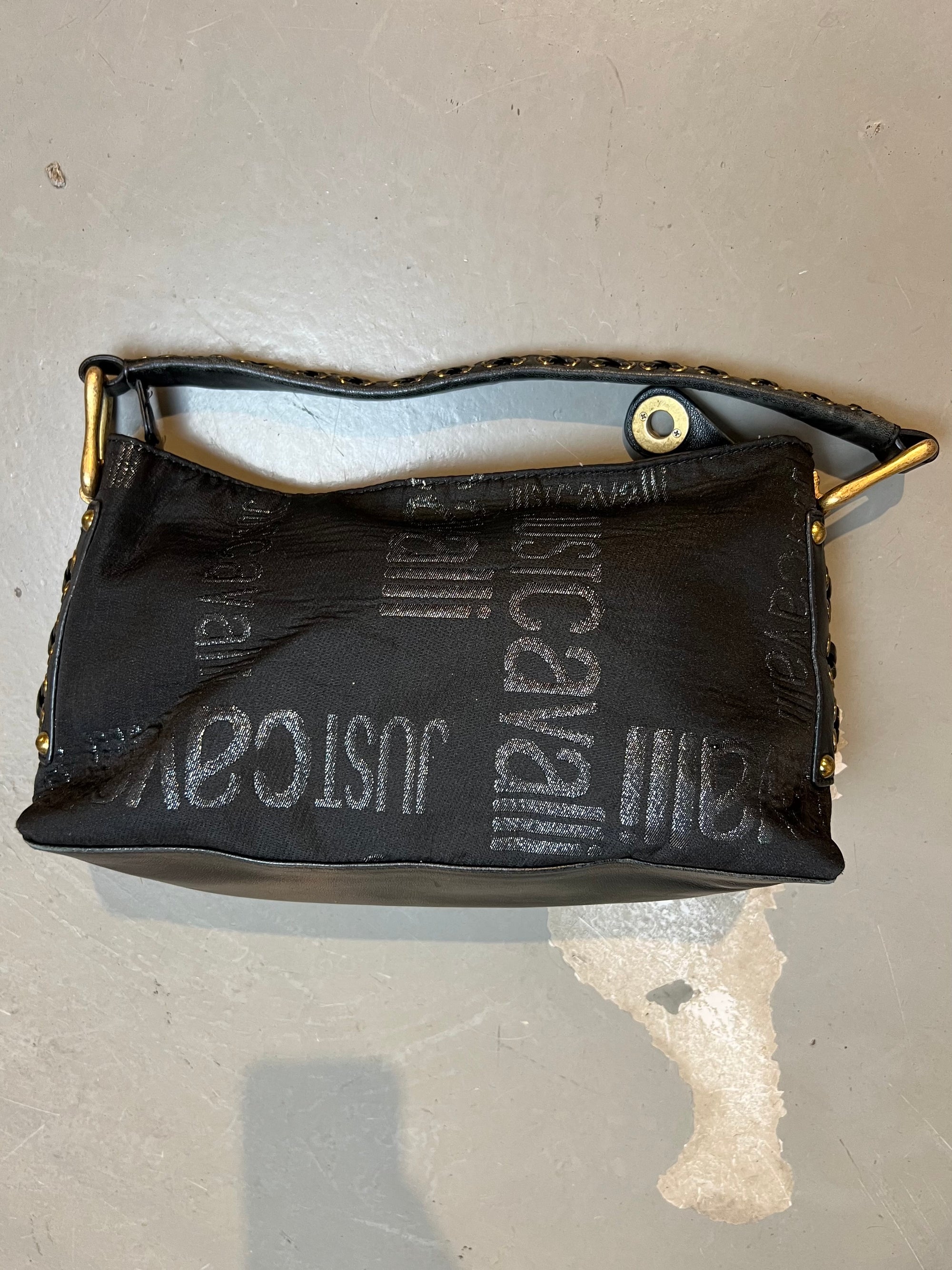Vintage Just Cavalli Black and Gold Bag
