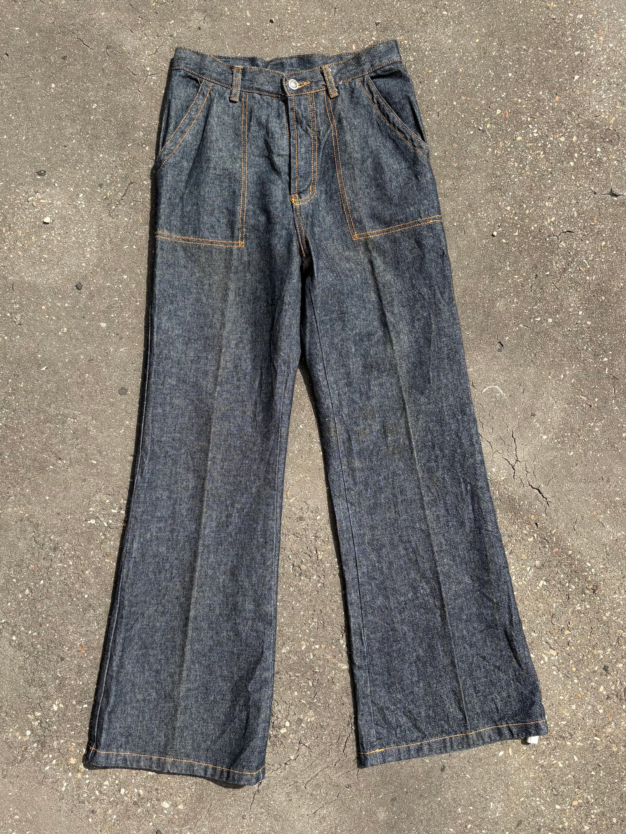 Vintage Mid Waist Dark Blue Denim Pants XS/S