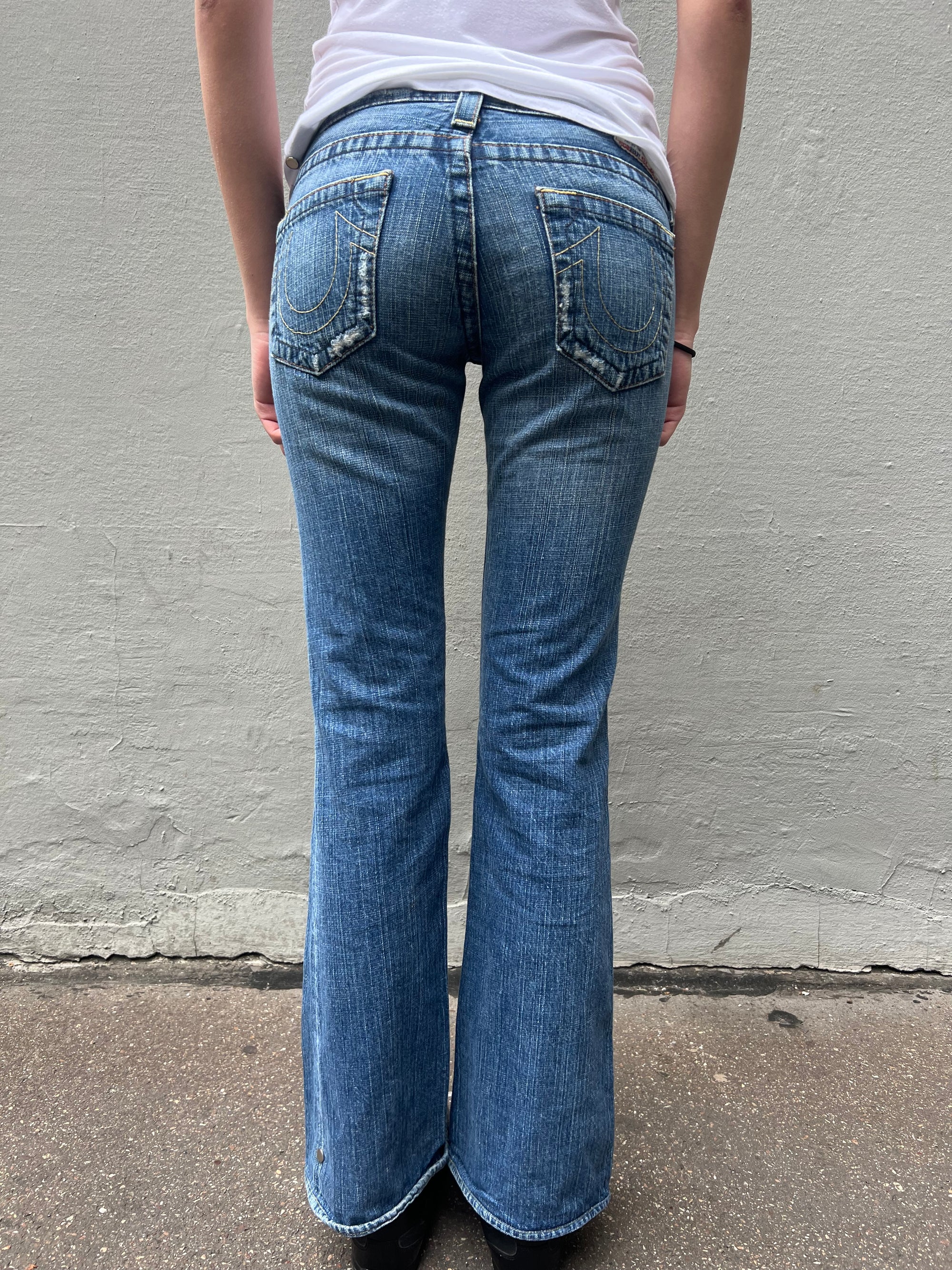 Vintage True Religion Scratched Denim S