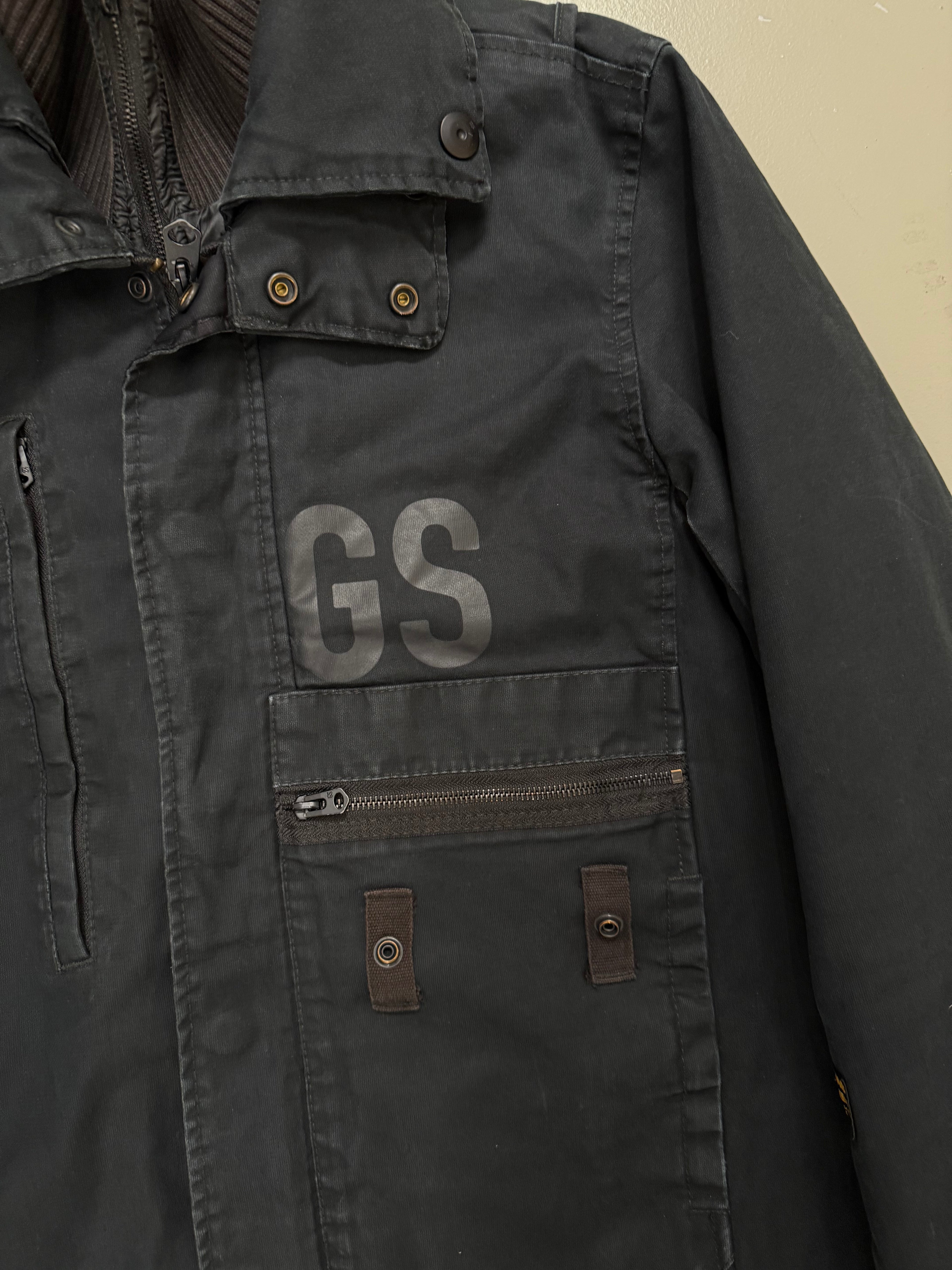 Vintage G-Star Black Workwear Jacket für Herren. Y2K Second Hand 2000s Fashion 